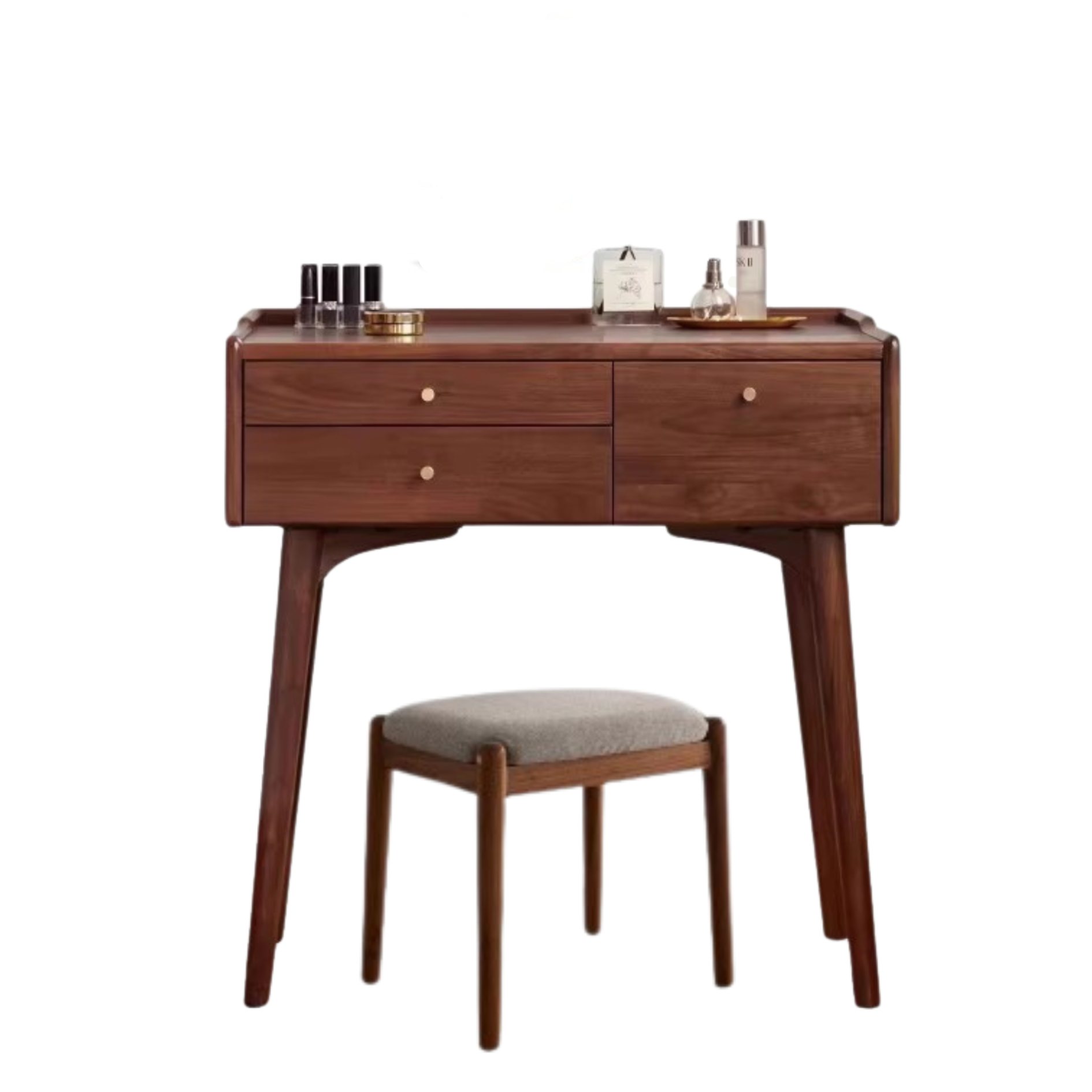 Black Walnut, Ash Solid Wood Dressing Table.