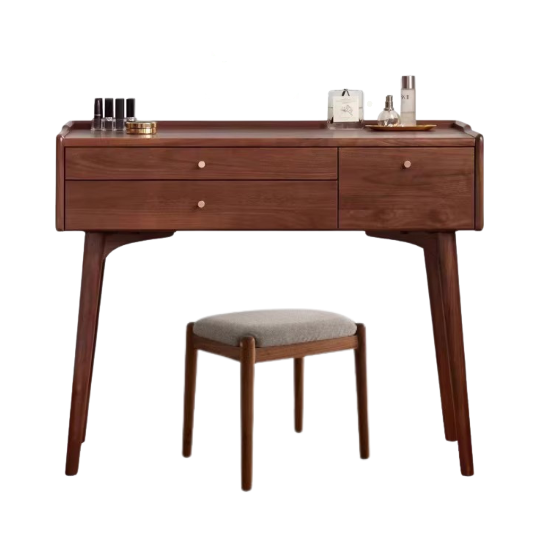 Black Walnut, Ash Solid Wood Dressing Table.
