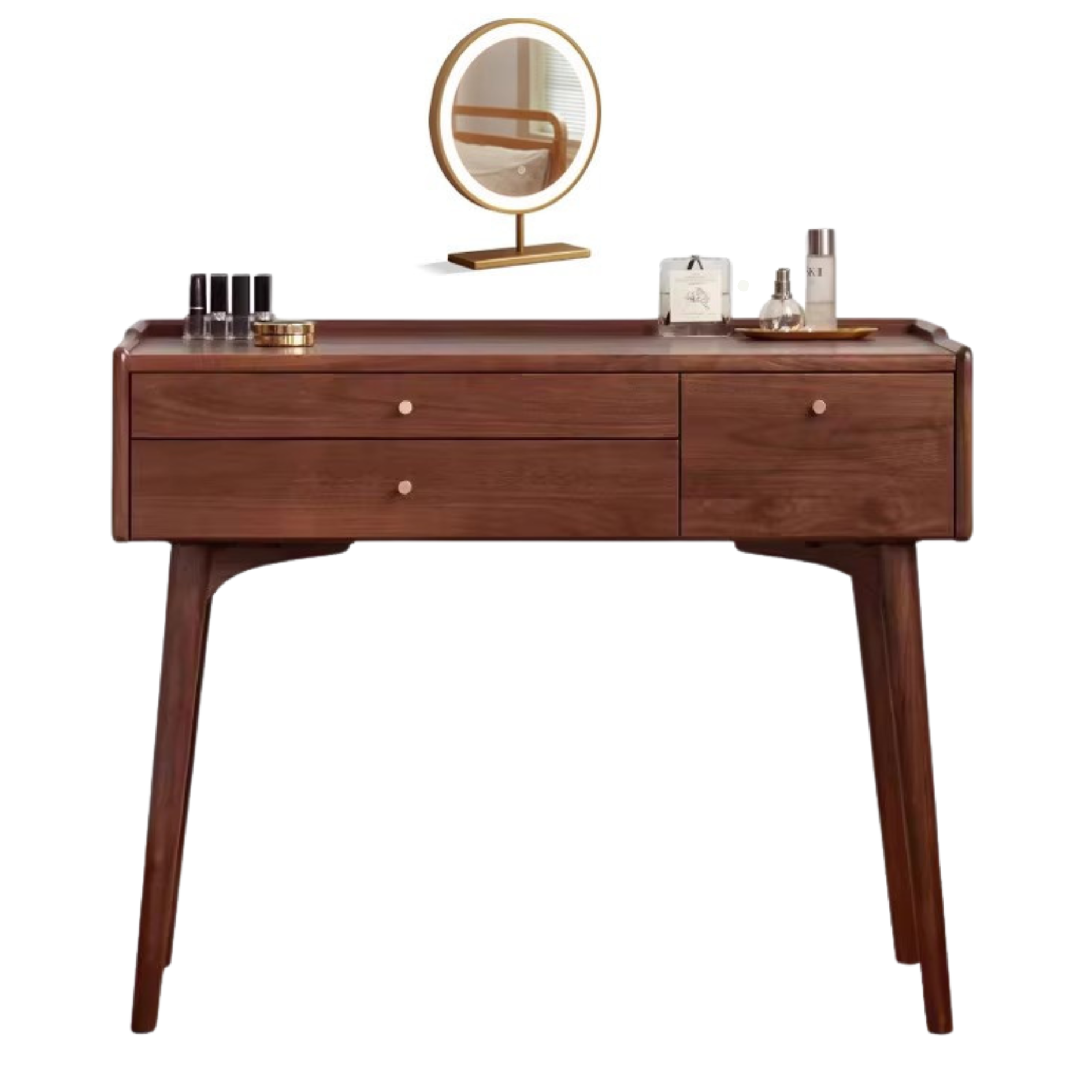 Black Walnut, Ash Solid Wood Dressing Table.