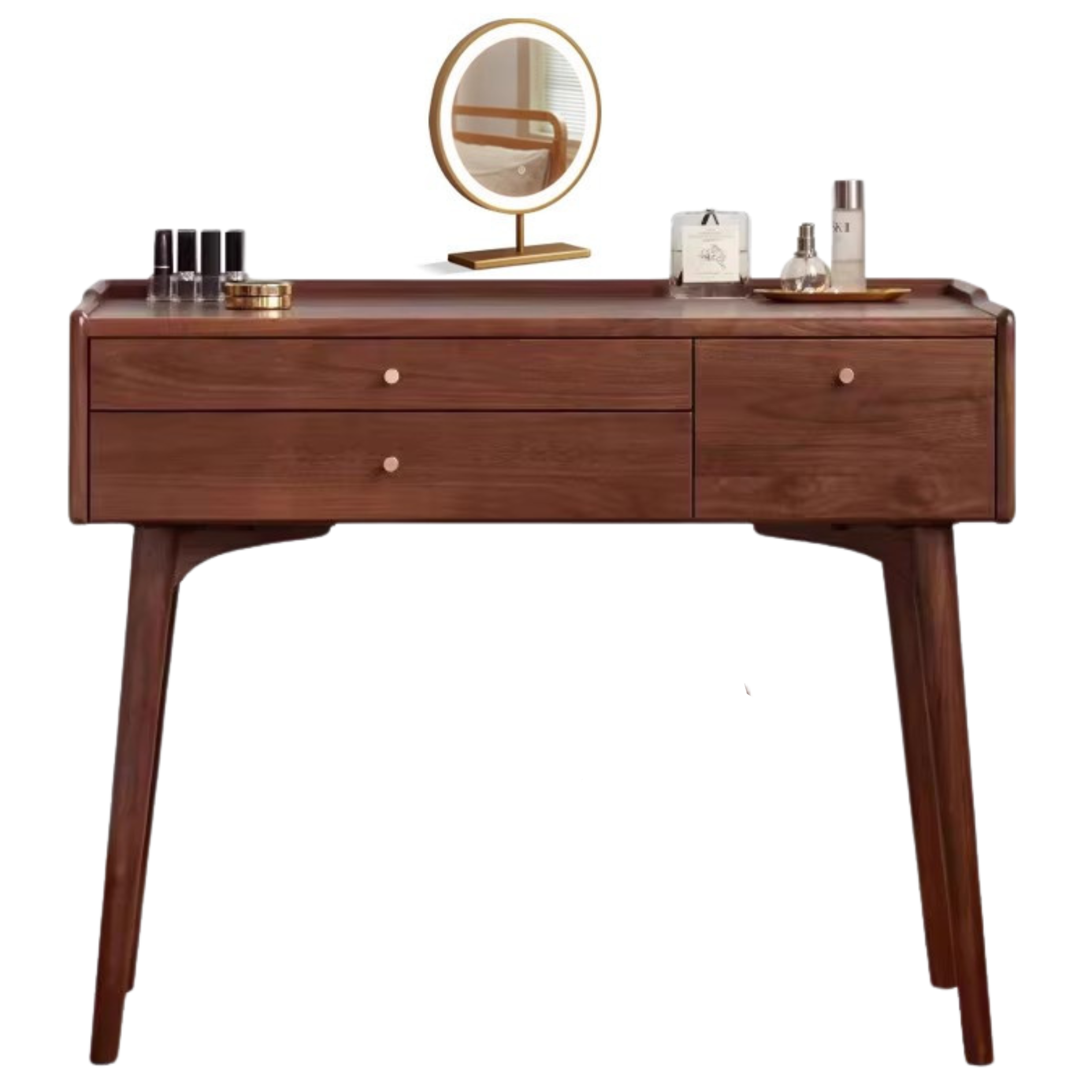 Black Walnut, Ash Solid Wood Dressing Table.