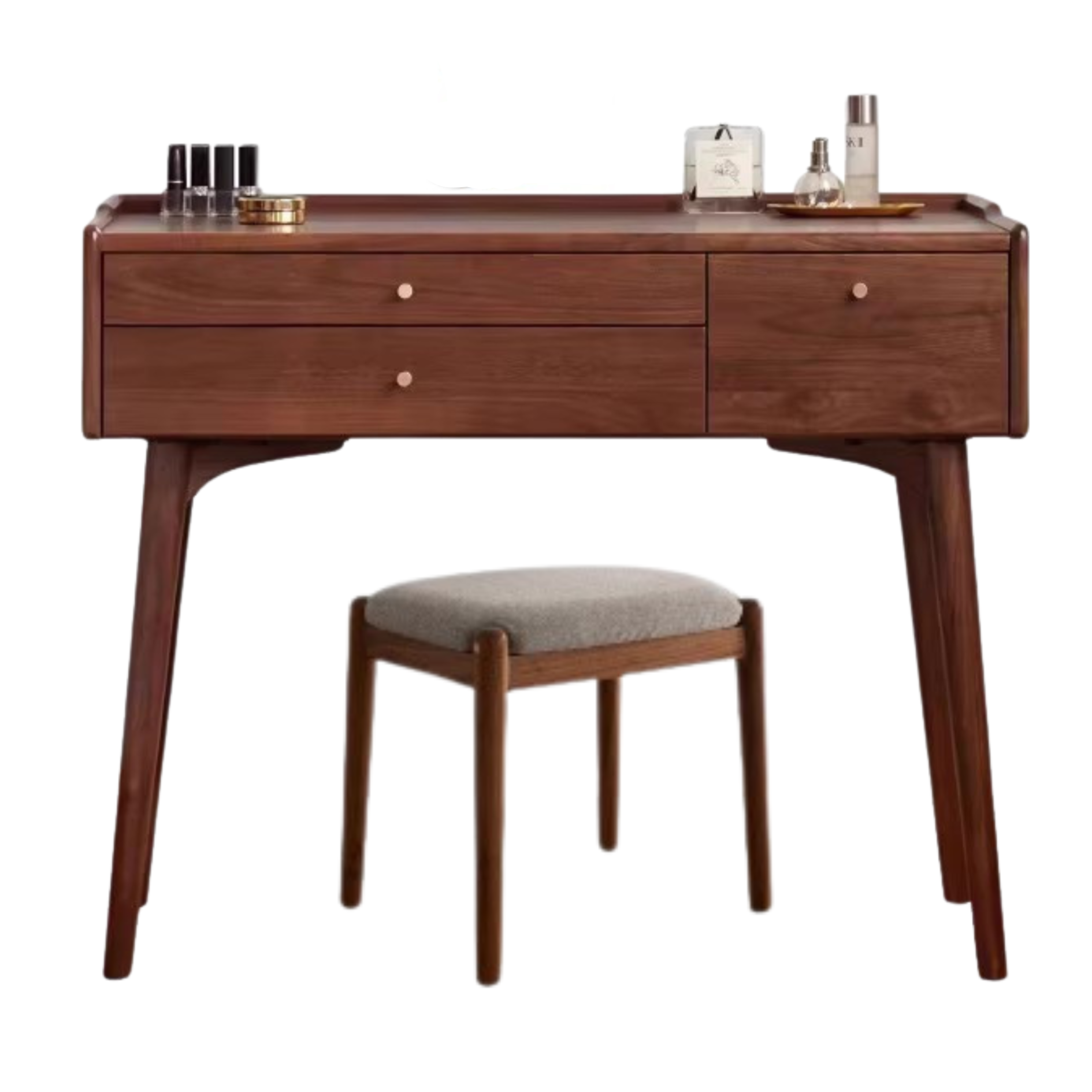 Black Walnut, Ash Solid Wood Dressing Table.