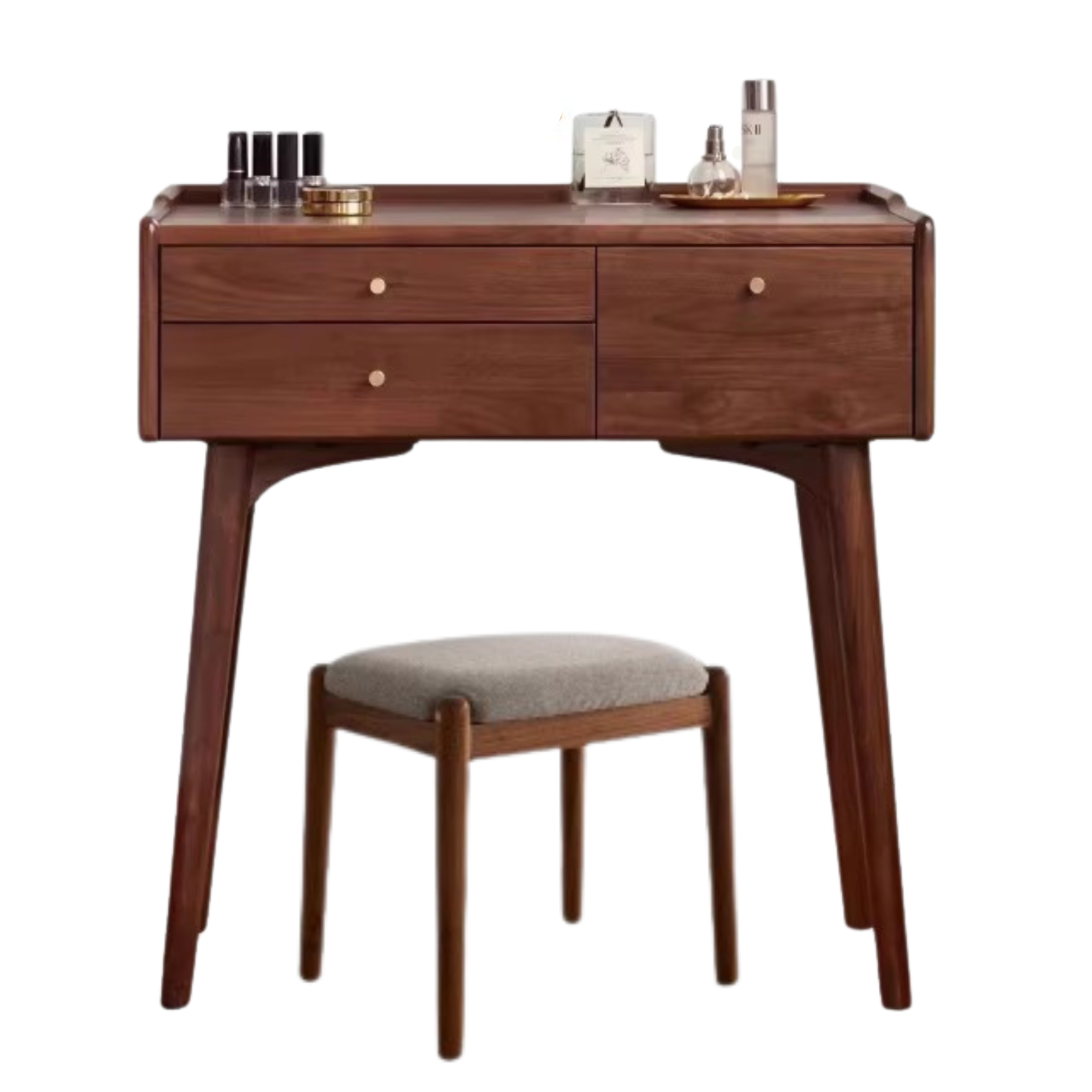 Black Walnut, Ash Solid Wood Dressing Table.