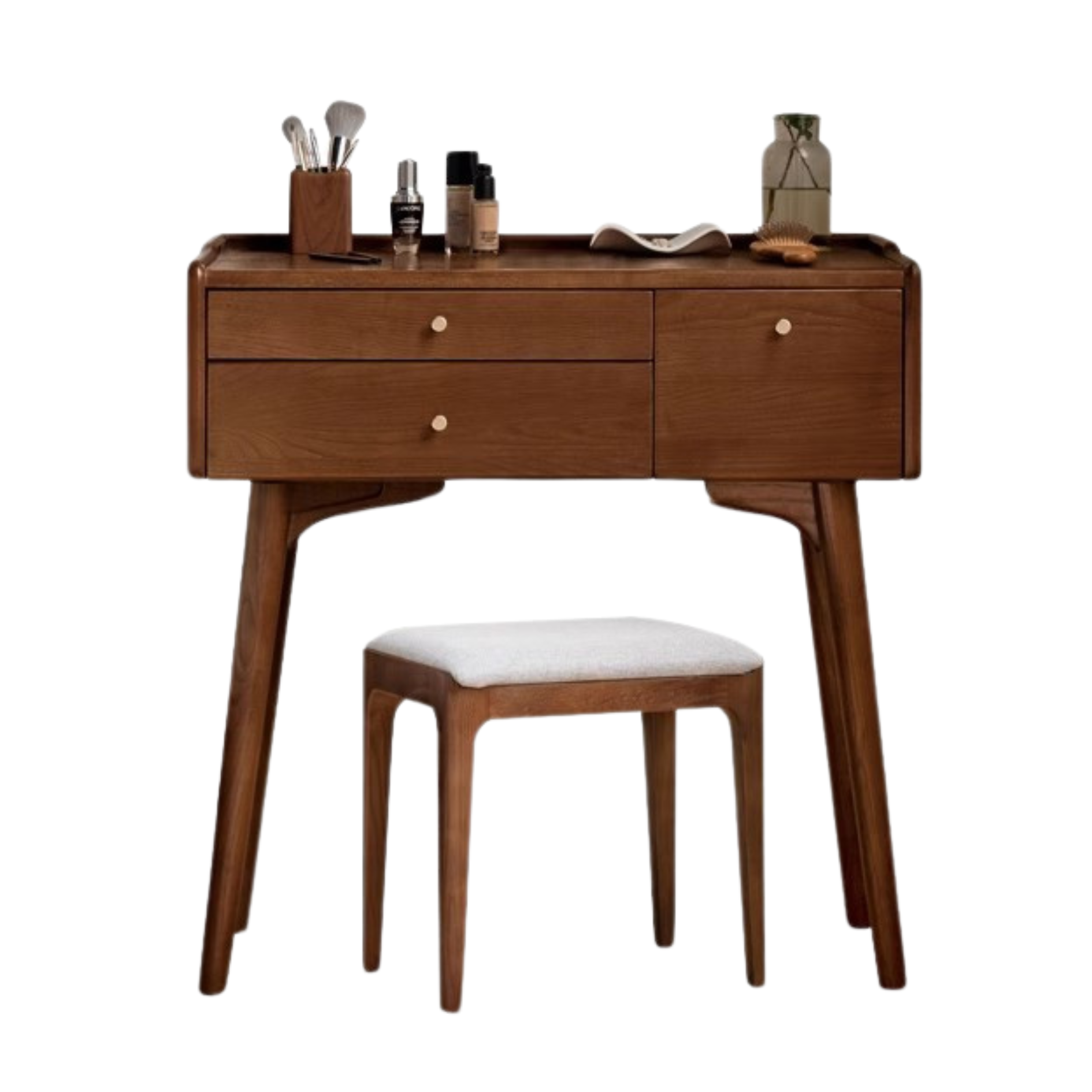 Black Walnut, Ash Solid Wood Dressing Table.