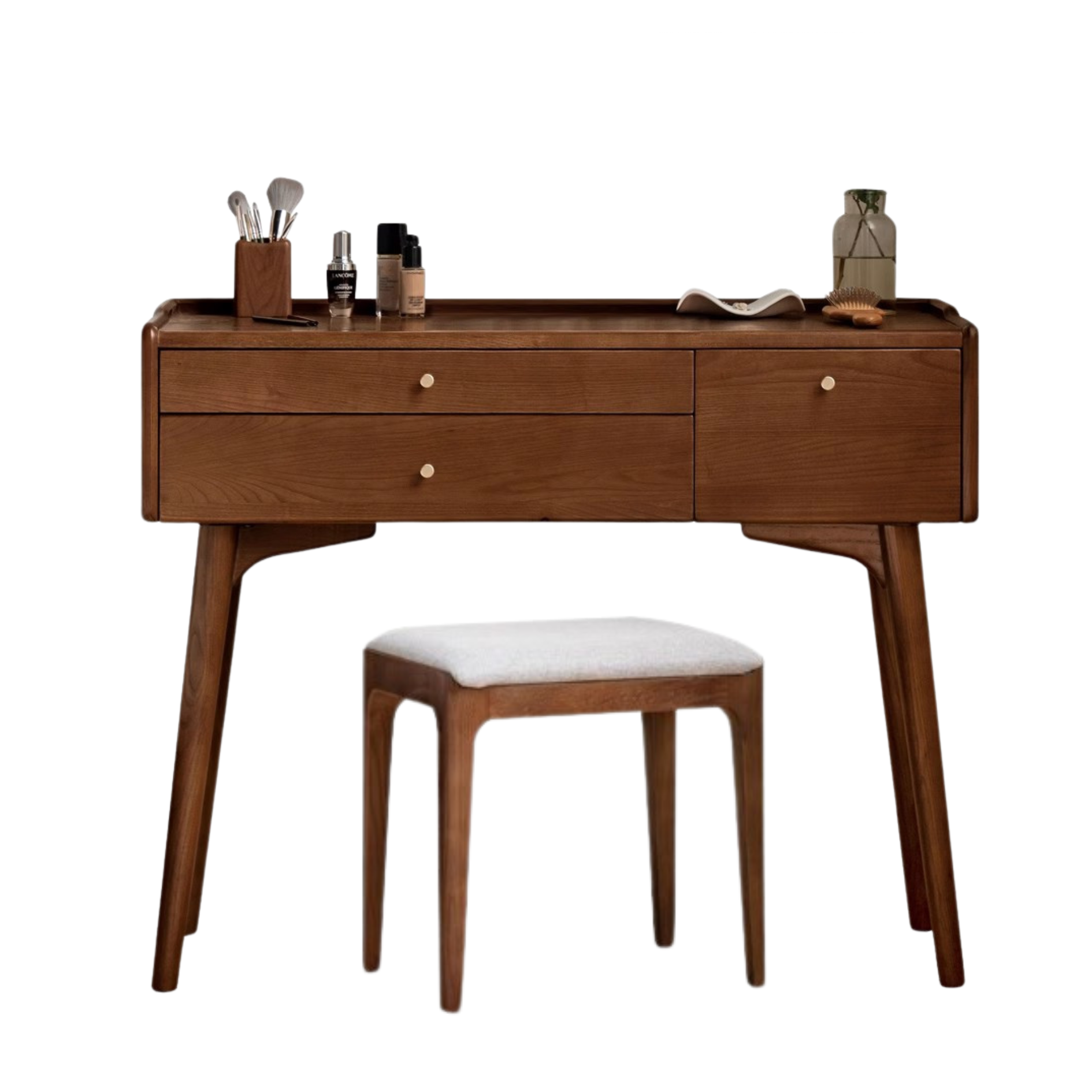 Black Walnut, Ash Solid Wood Dressing Table.