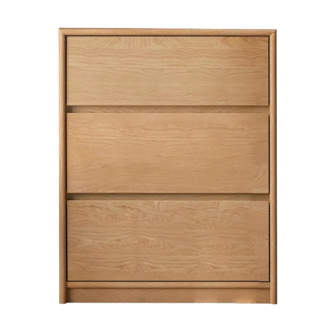 Poplar, Oak Solid Wood Telescopic Dressing Table Three Drawers.