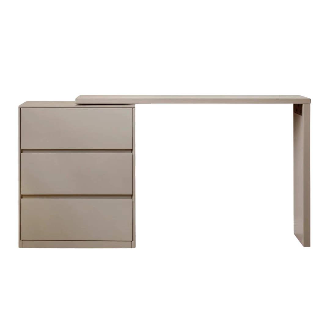 Poplar, Oak Solid Wood Telescopic Dressing Table Three Drawers.