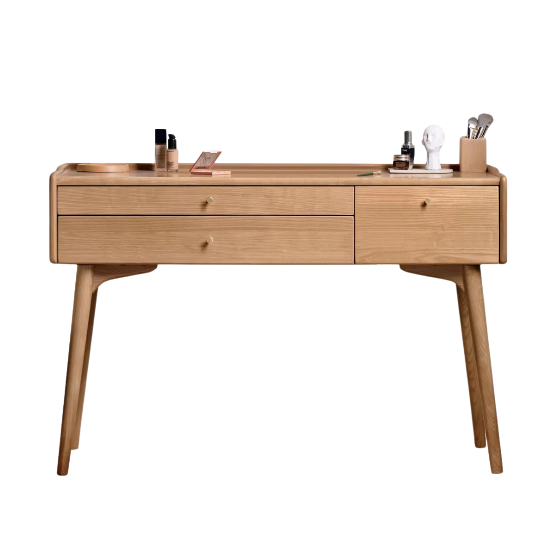 Ash Solid Wood Dressing Table LED Makeup Mirror.