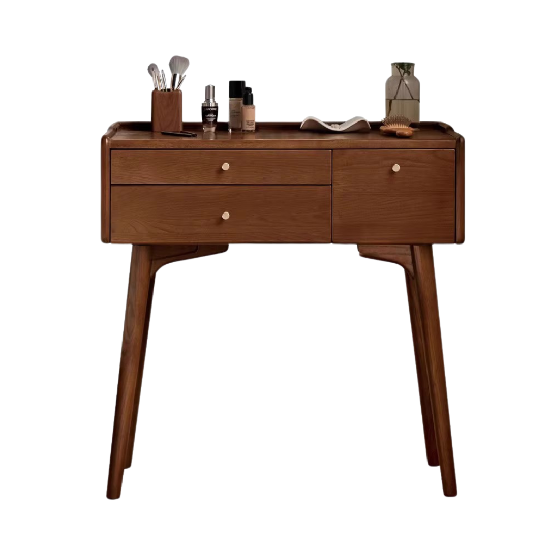 Ash Solid Wood Dressing Table LED Makeup Mirror.
