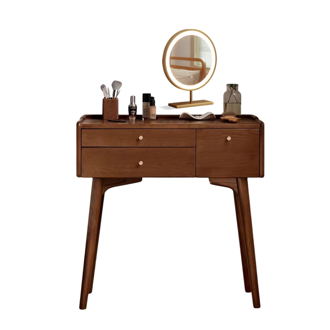 Ash Solid Wood Dressing Table LED Makeup Mirror.