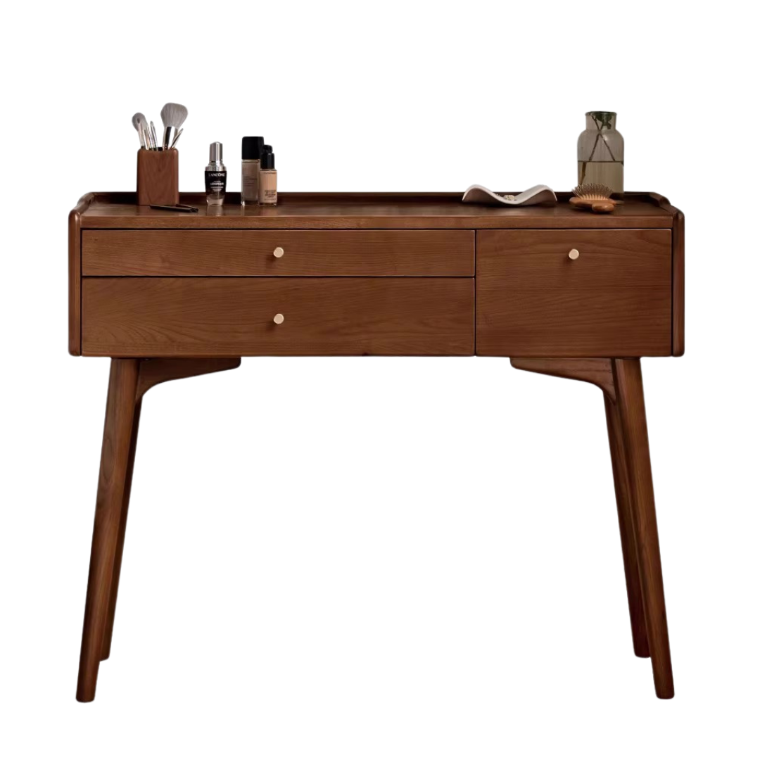 Ash Solid Wood Dressing Table LED Makeup Mirror.
