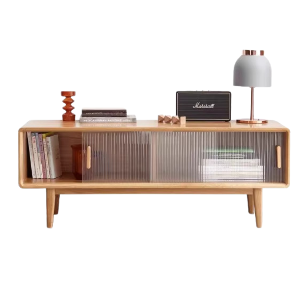 Oak, Beech Solid Wood, Solid RubberWood TV Stand