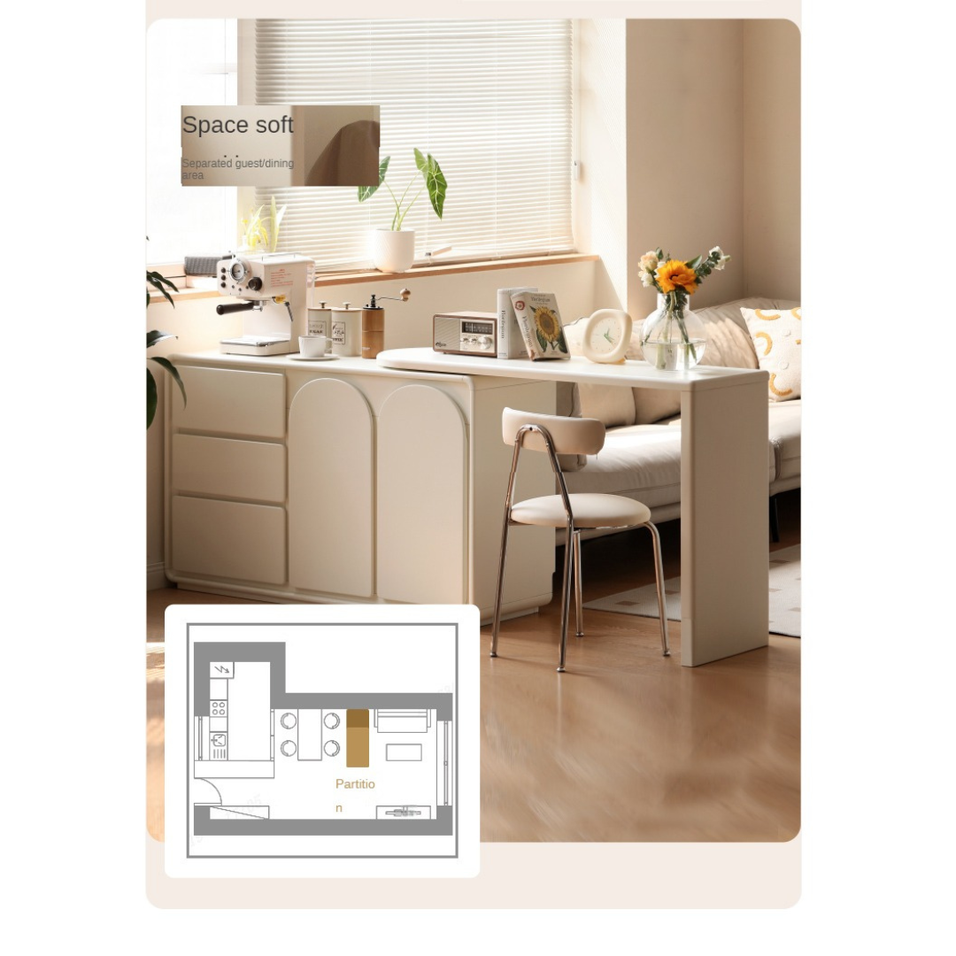 Solid Rubberwood French Cream Style Vanity Table.