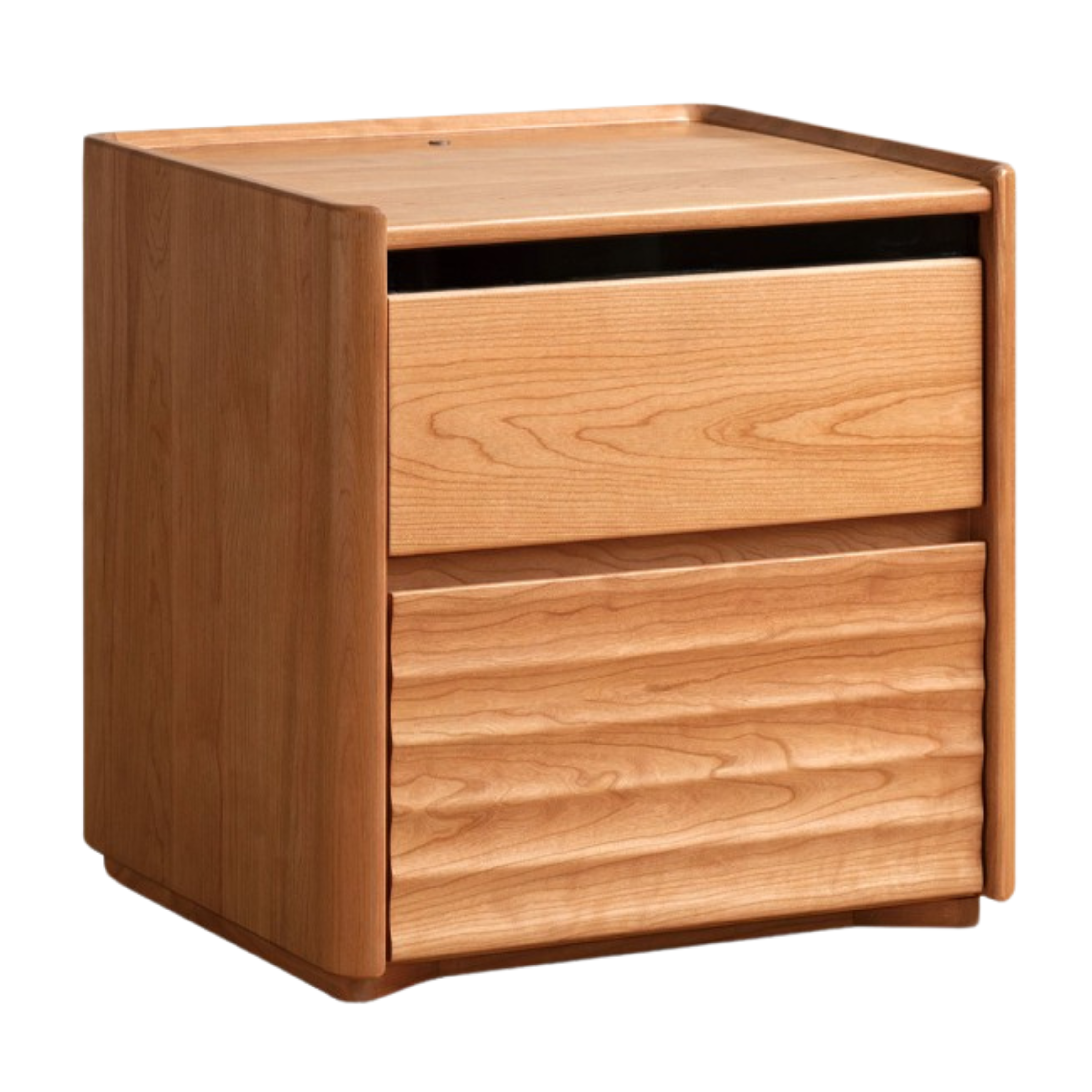 Cherry Wood Nightstand Lighted.