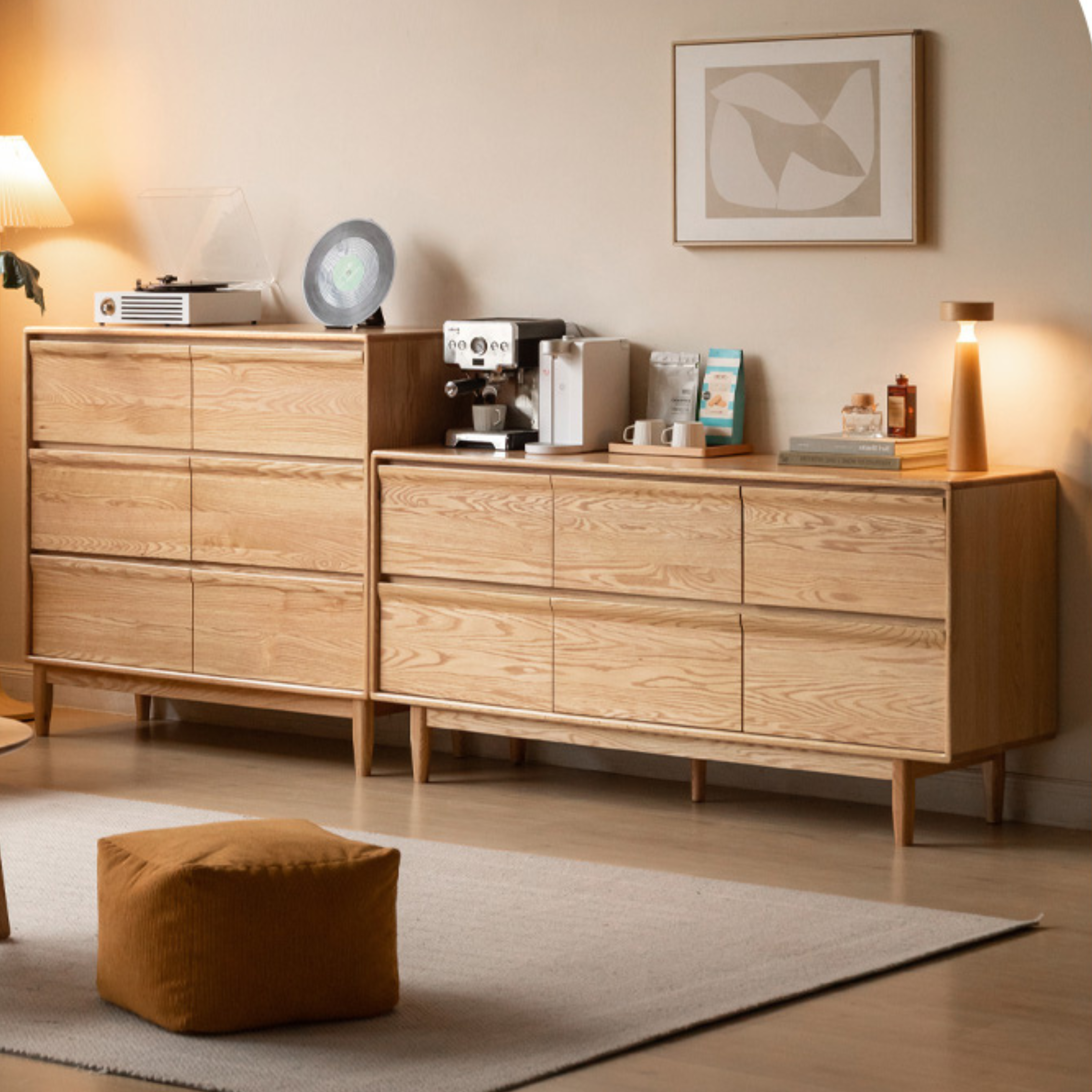 Ash, Oak Solid Wood Cabinet