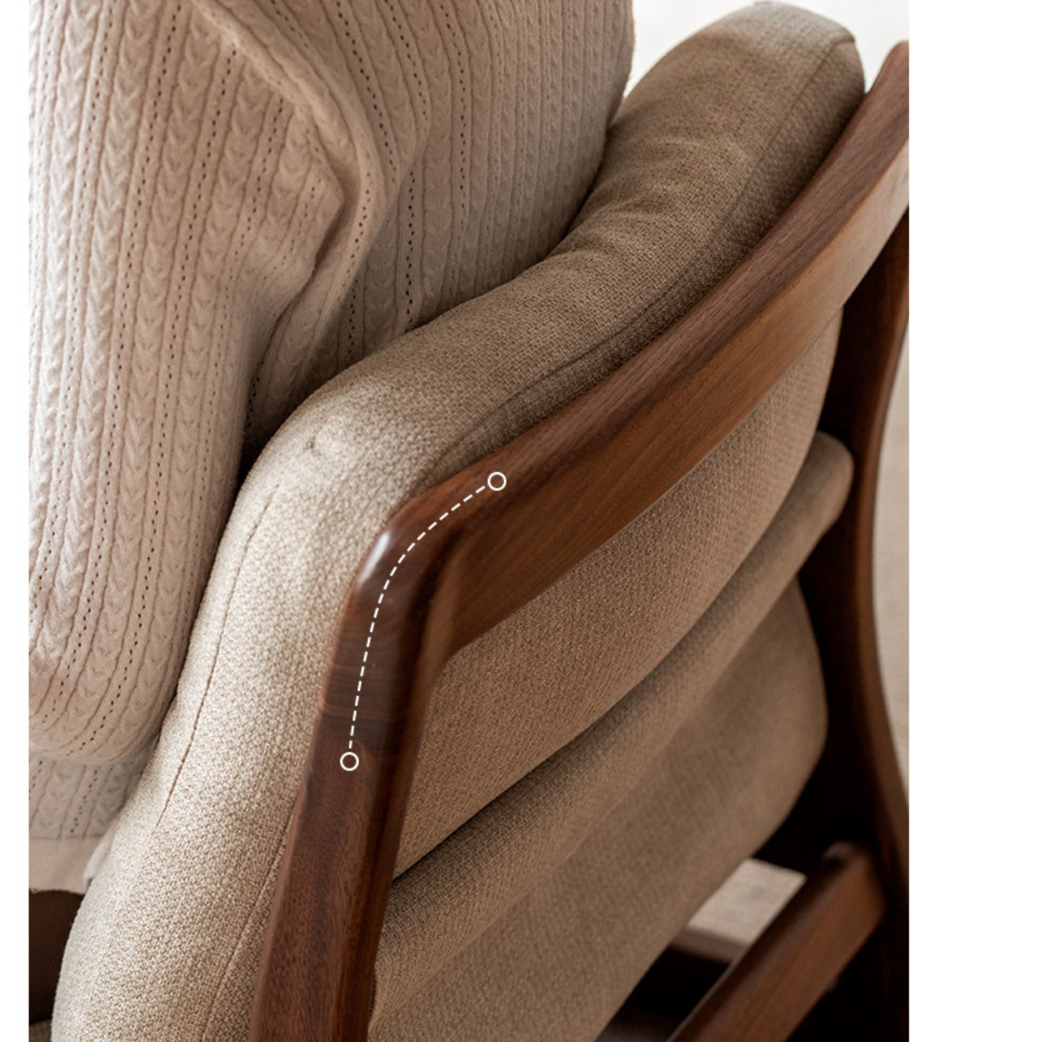 Black Walnut, Oak Solid Wood Tatami Tea Chair Low Back