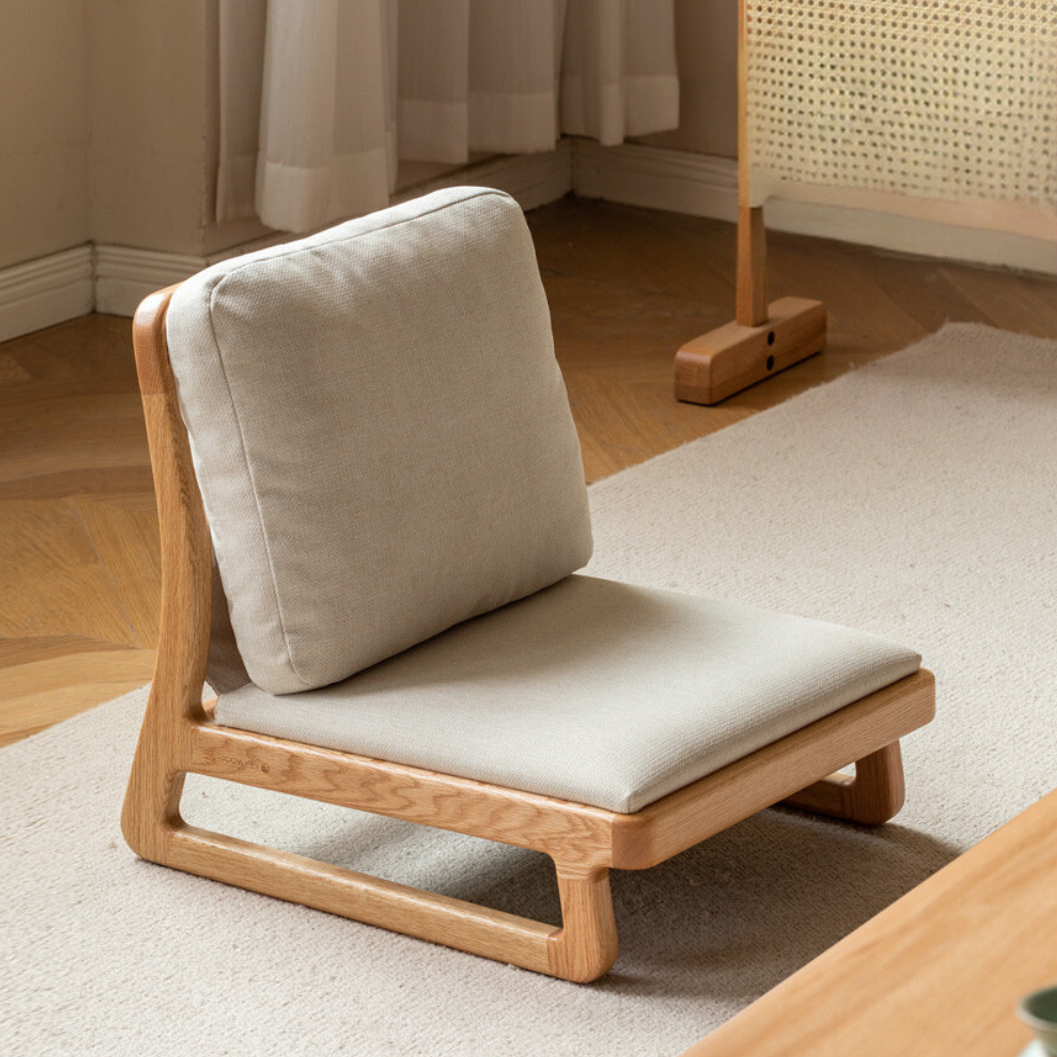 Oak Solid Wood Tatami Tea Chair Low Back