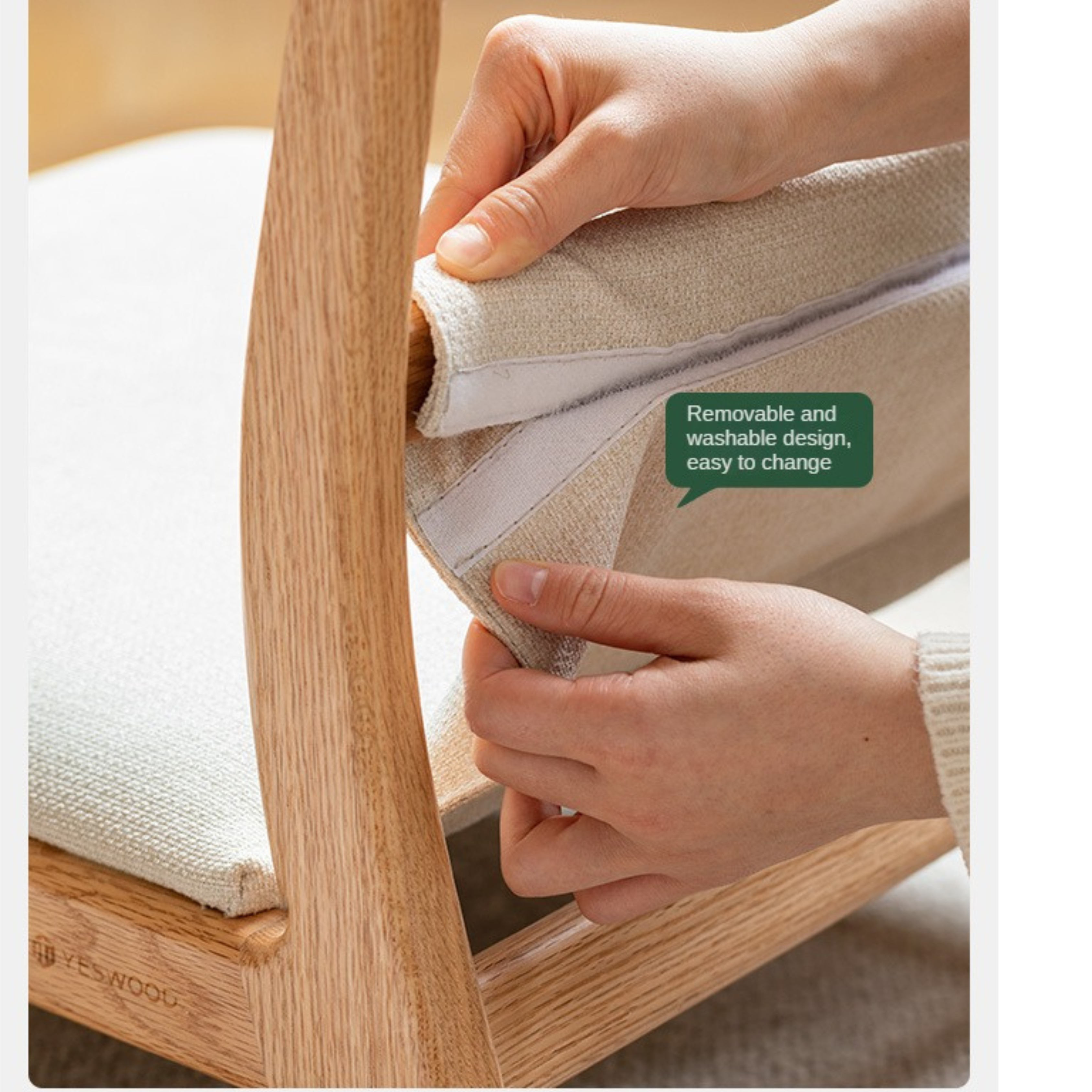 Oak Solid Wood Tatami Tea Chair Low Back