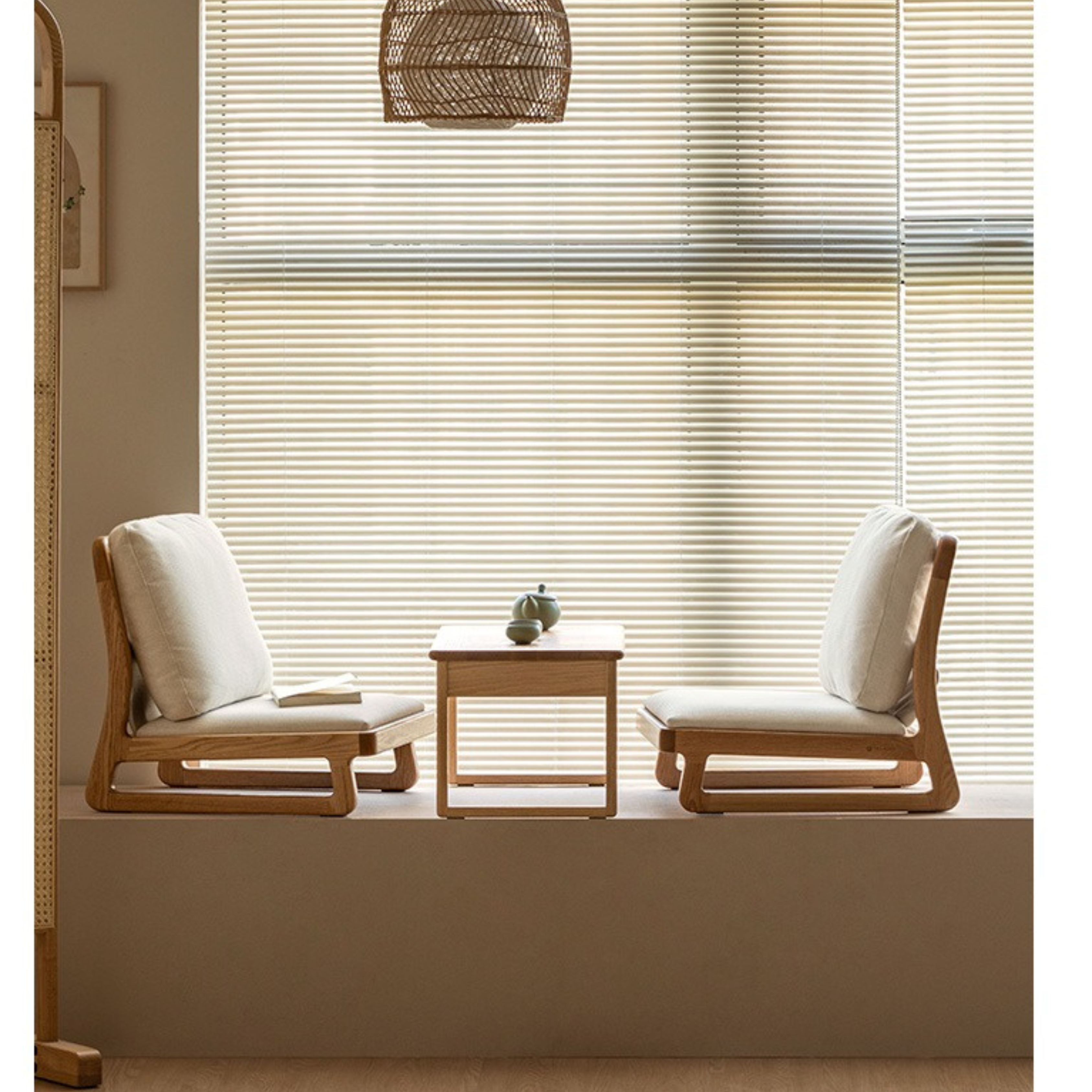 Oak Solid Wood Tatami Tea Chair Low Back