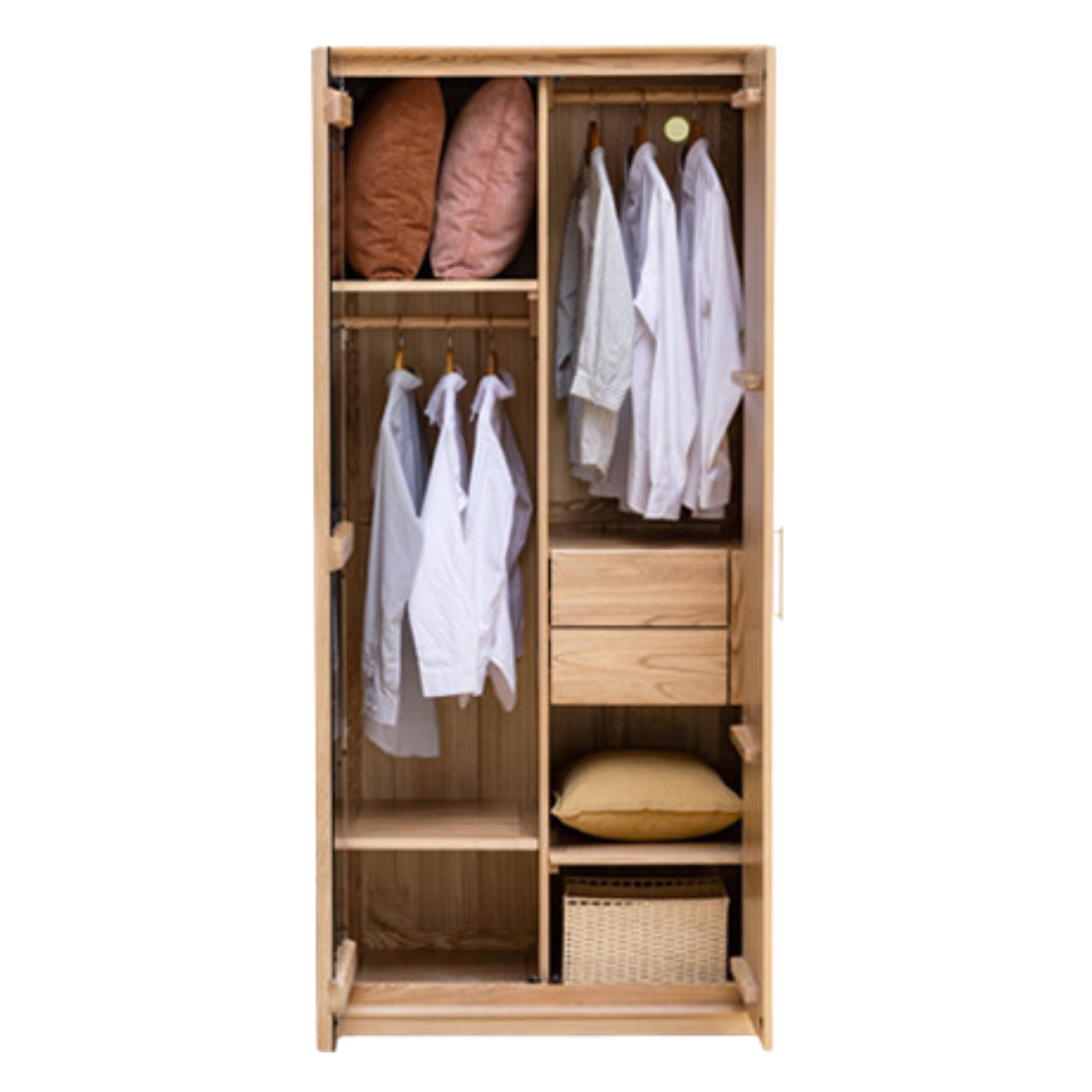 Ash Solid Wood Modern Wardrobe.