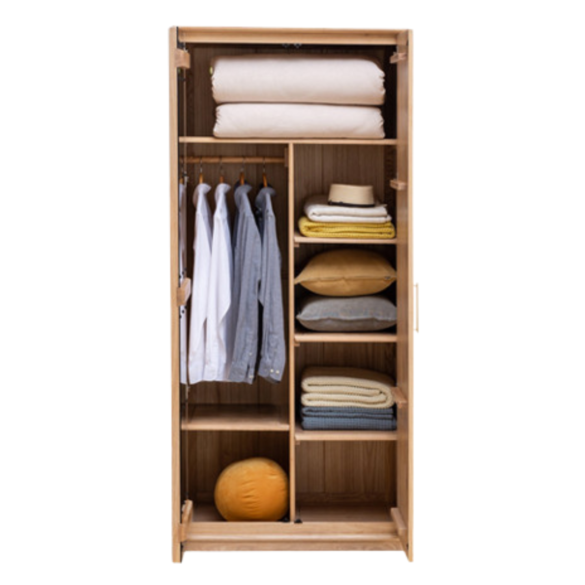 Ash Solid Wood Modern Wardrobe.