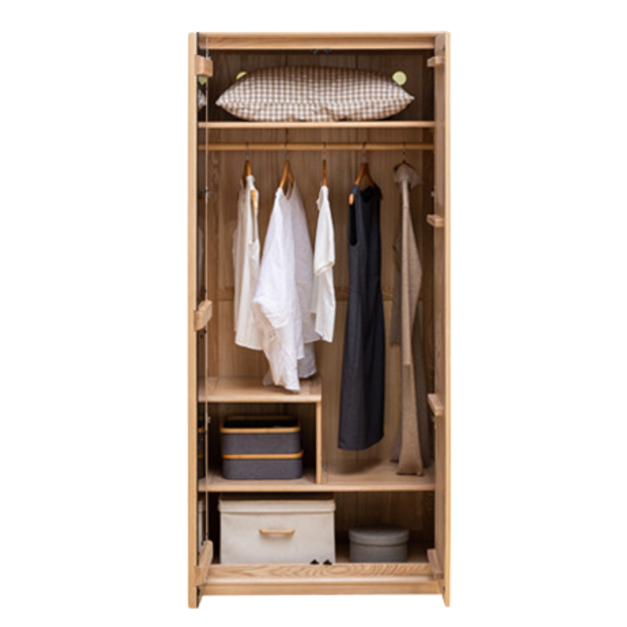 Ash Solid Wood Modern Wardrobe.