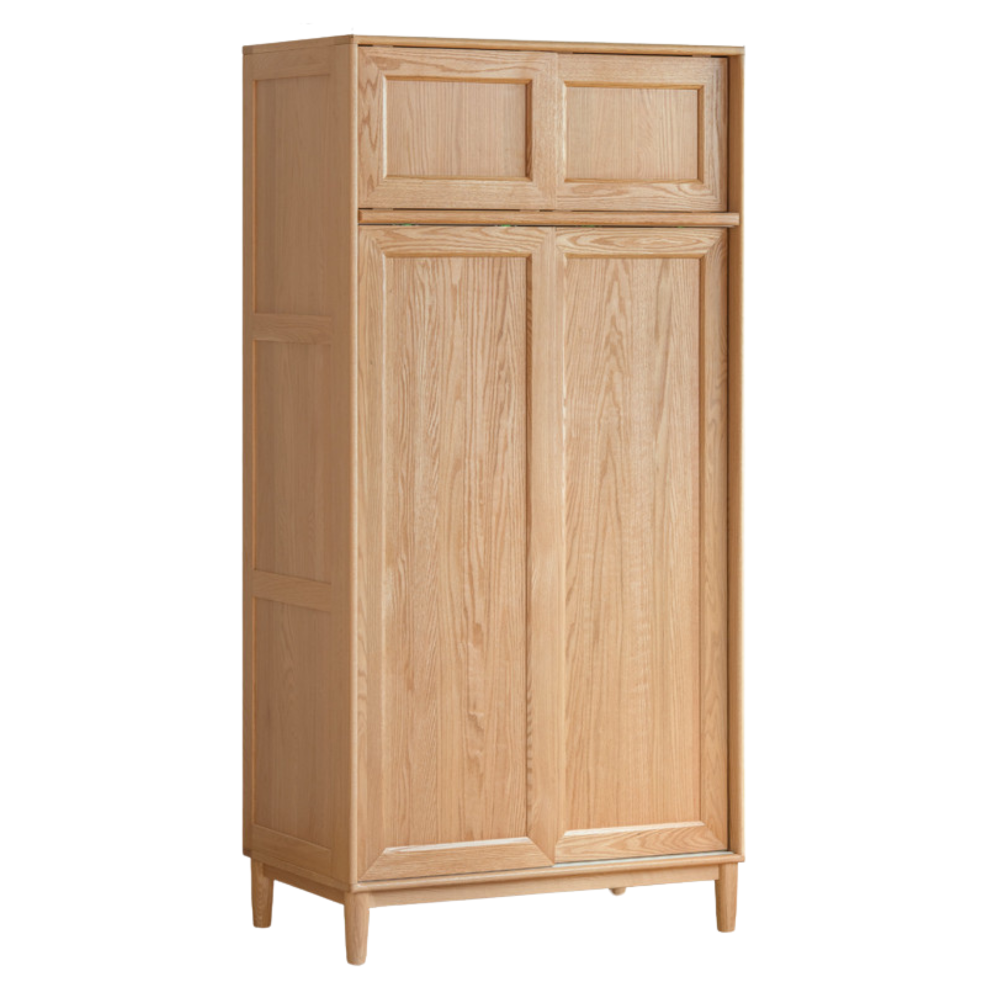 Oak Solid Wood Sliding Door Wardrobe.