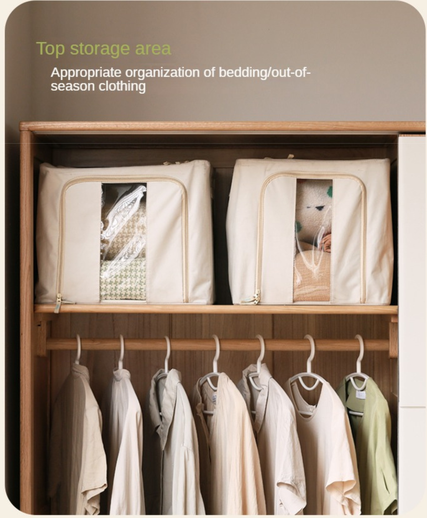 Oak Solid Wood Sliding Door Storage Wardrobe.