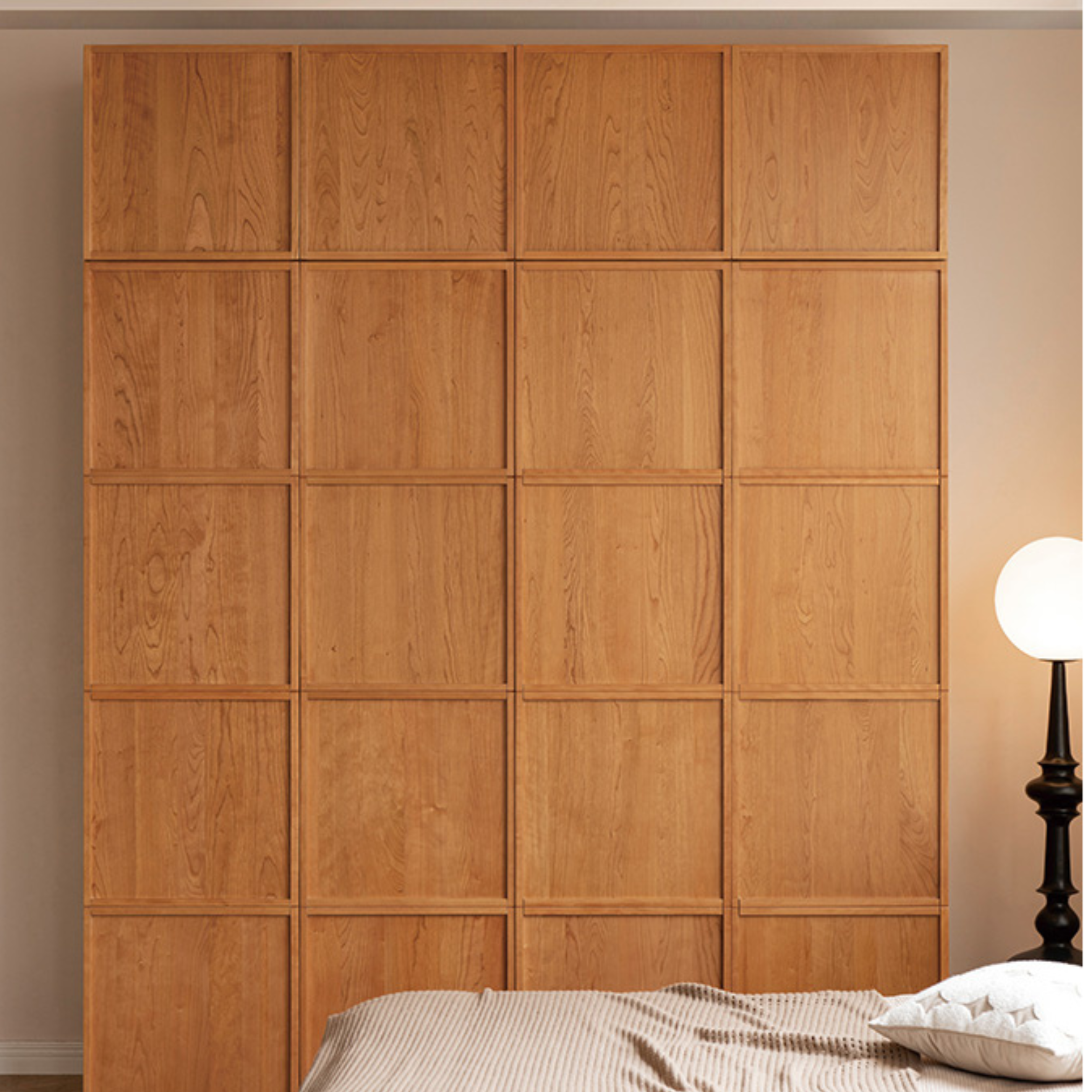 Cherry Wood Wardrobe Retro Style Skeleton Line.