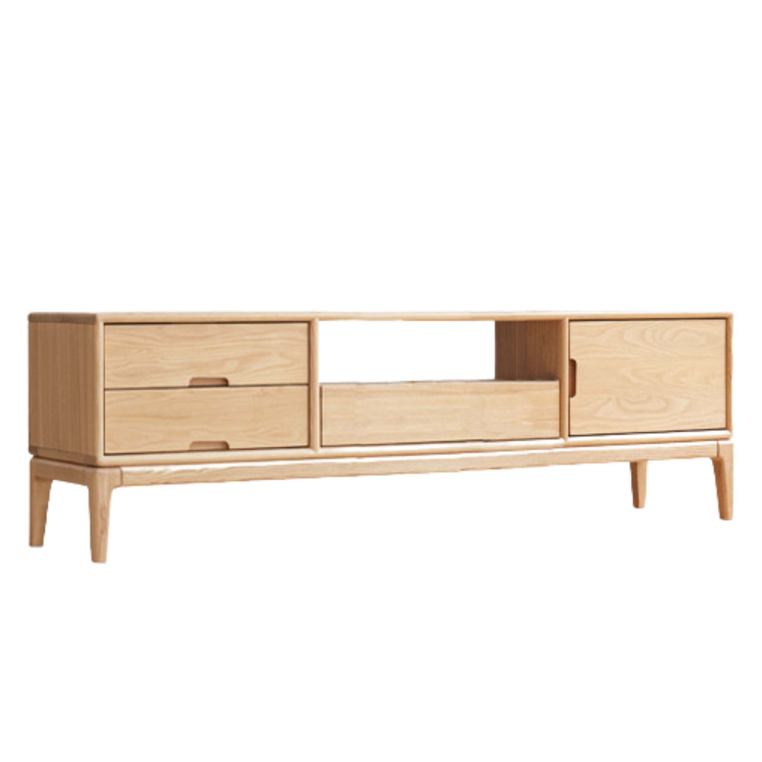 Ash Solid Wood Floor Modern TV Cabinet.