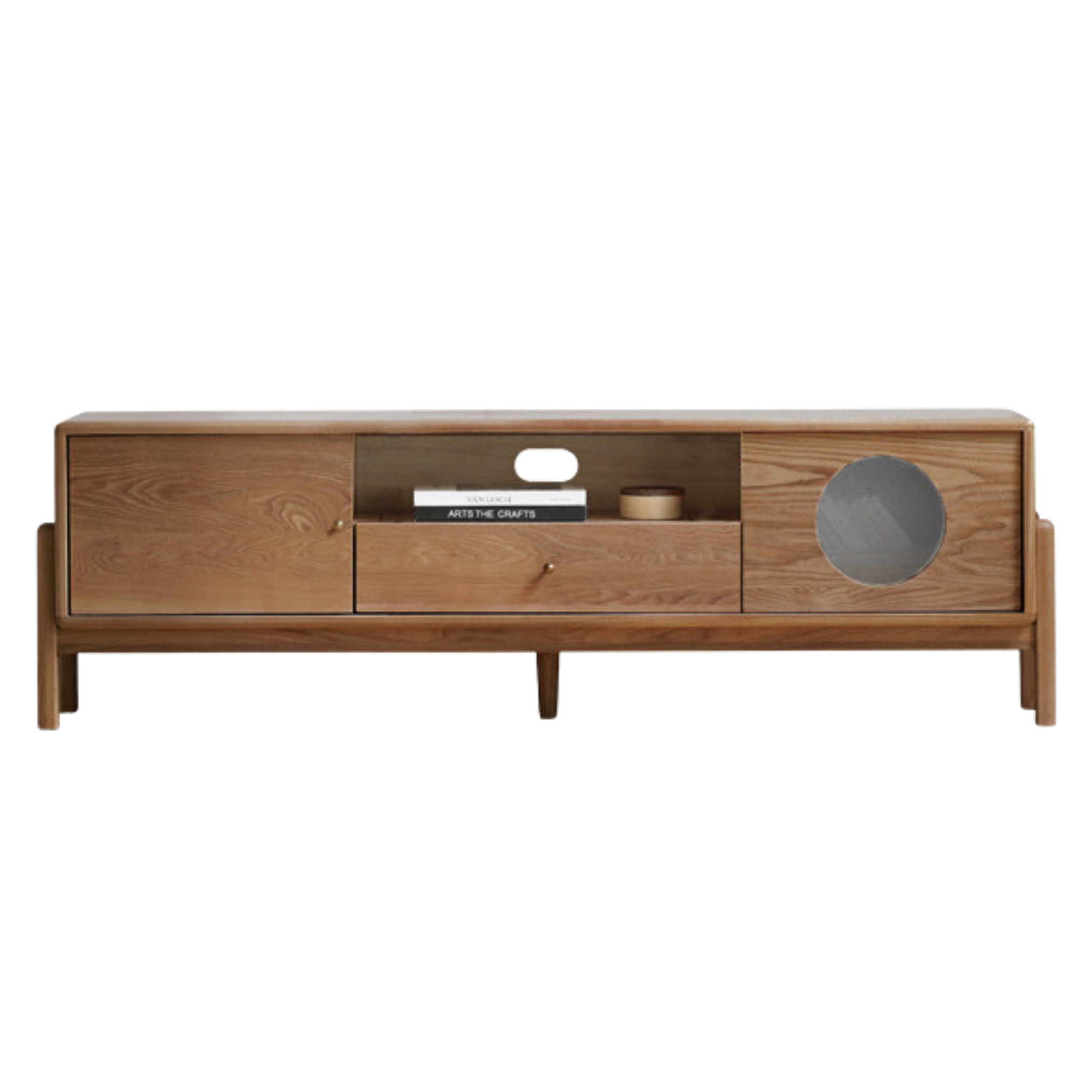 Ash Solid Wood Nordic Floor TV Cabinet.