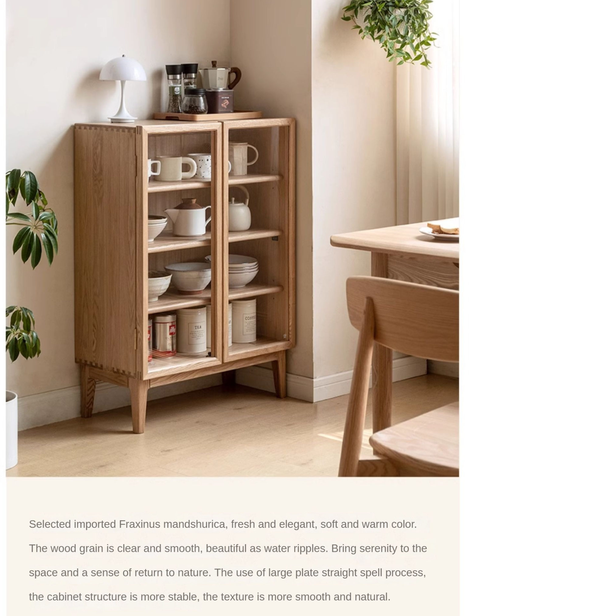 Ash Solid Wood Storage Side Cabinet