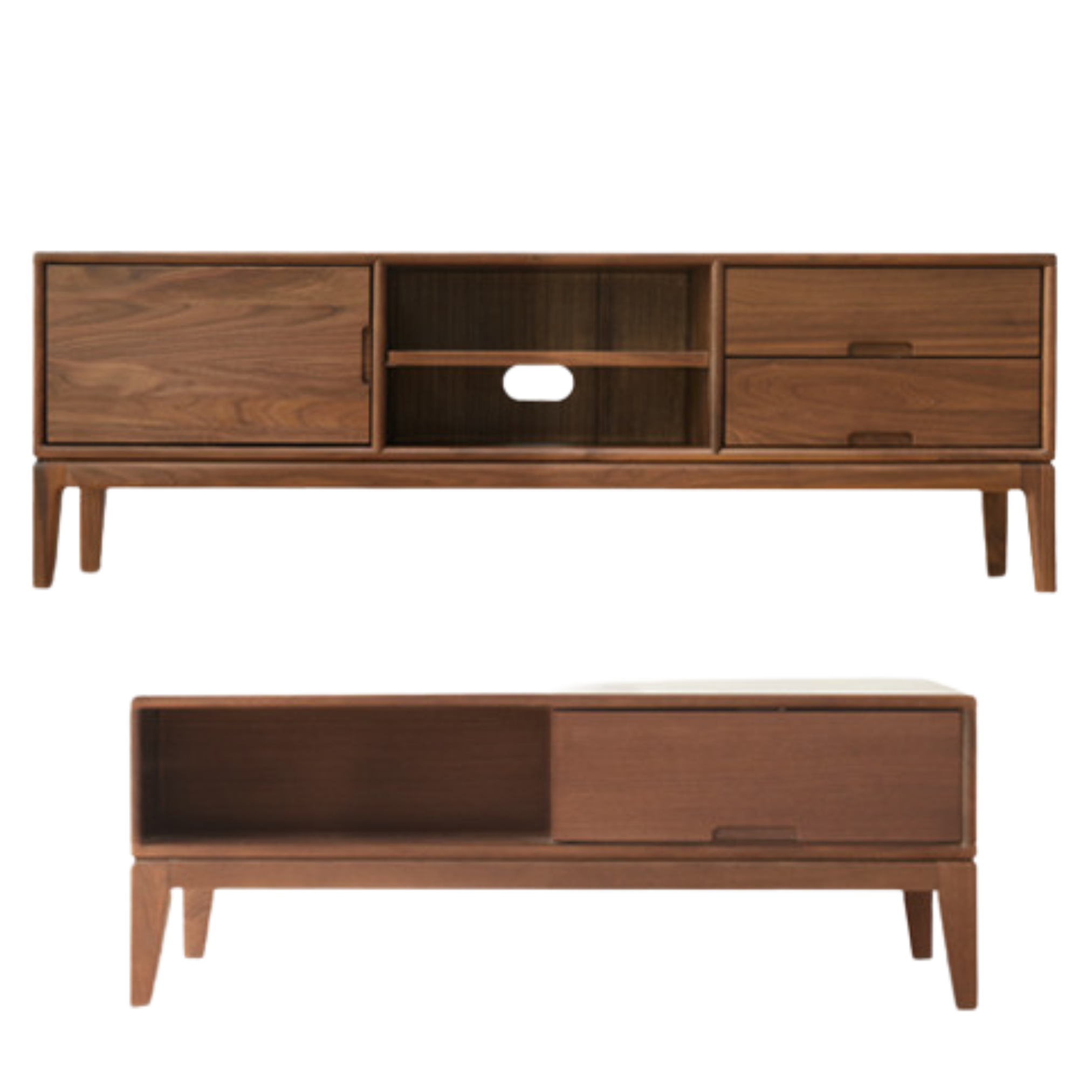 Ash, Black Walnut Solid Wood Modern Simple TV Cabinet