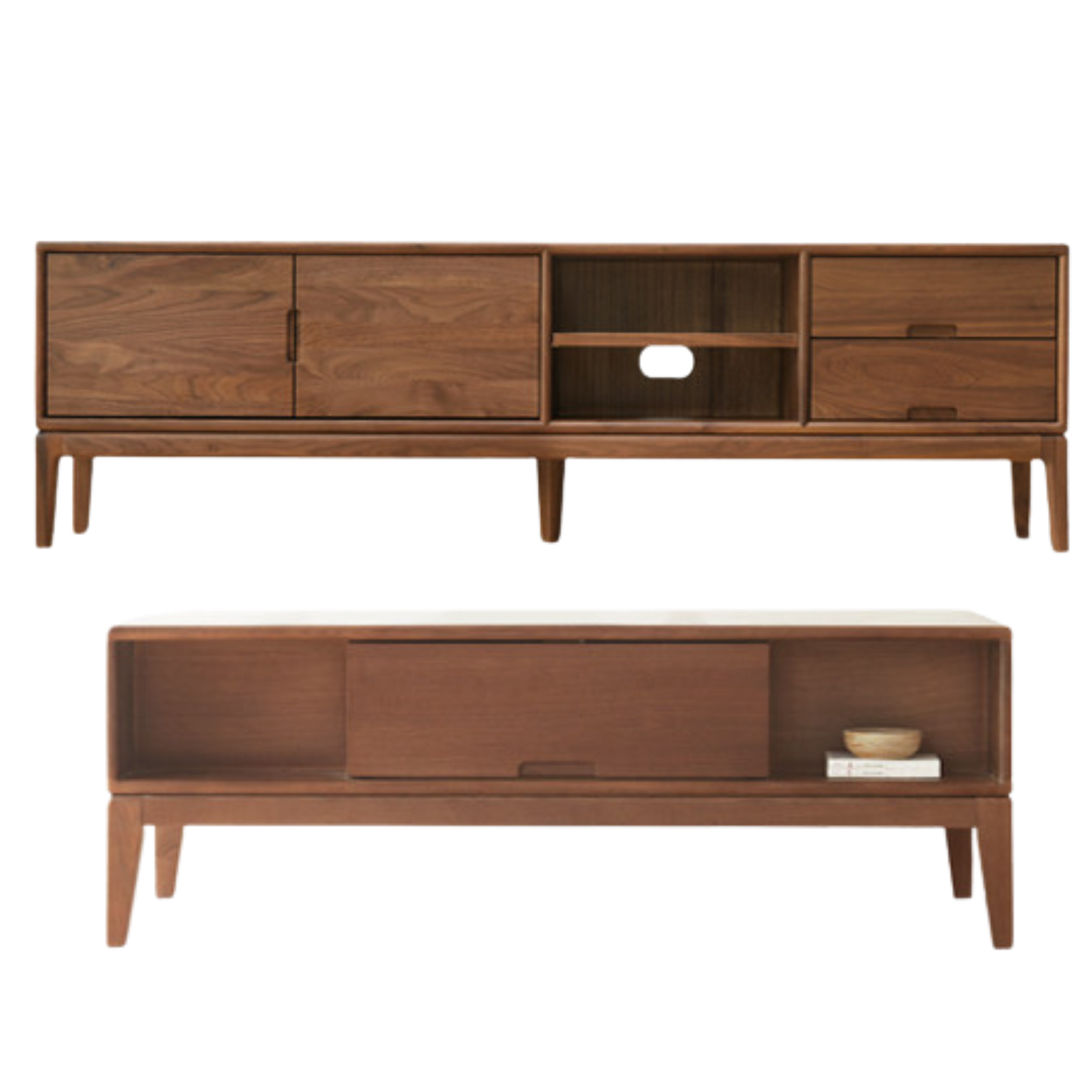Ash, Black Walnut Solid Wood Modern Simple TV Cabinet
