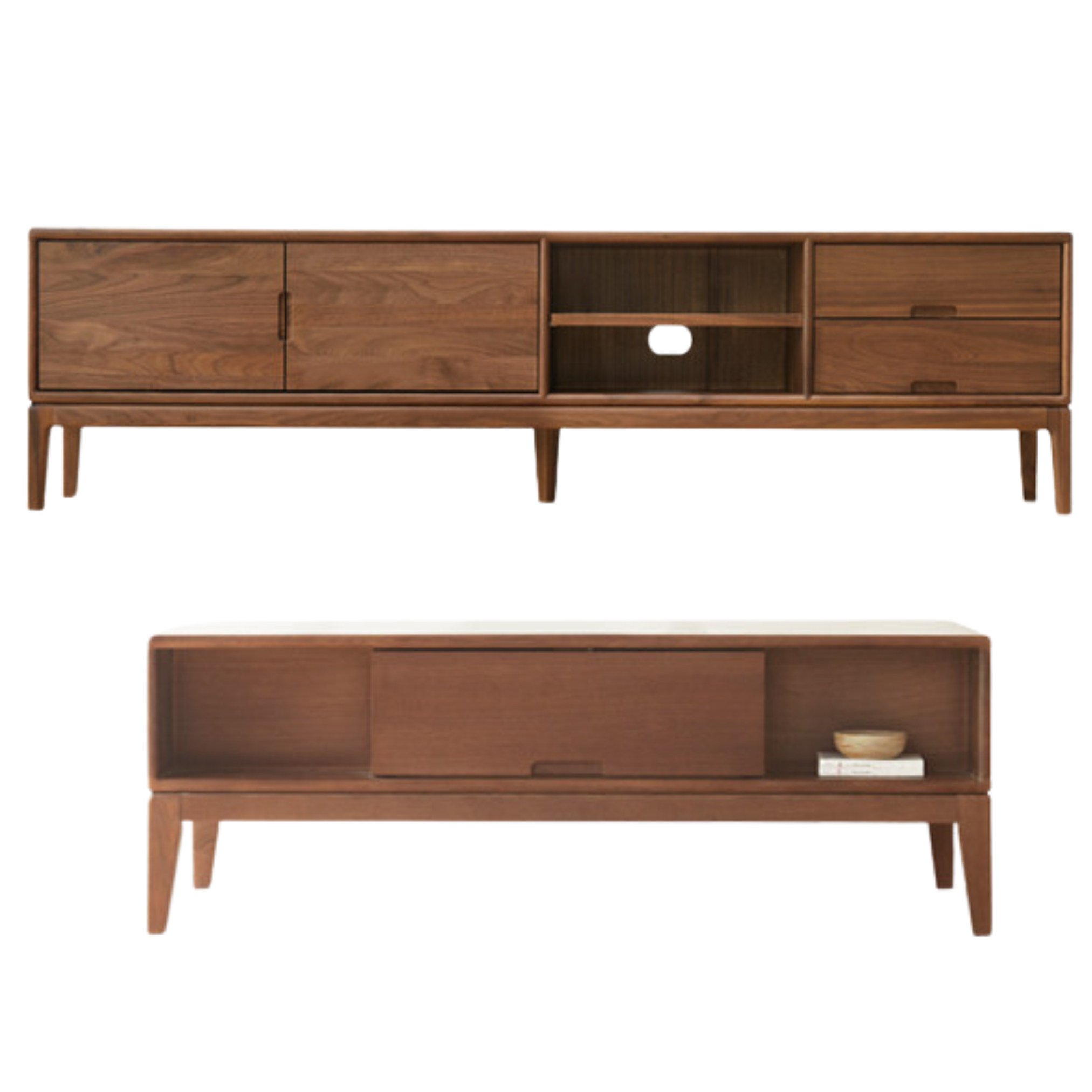 Ash, Black Walnut Solid Wood Modern Simple TV Cabinet