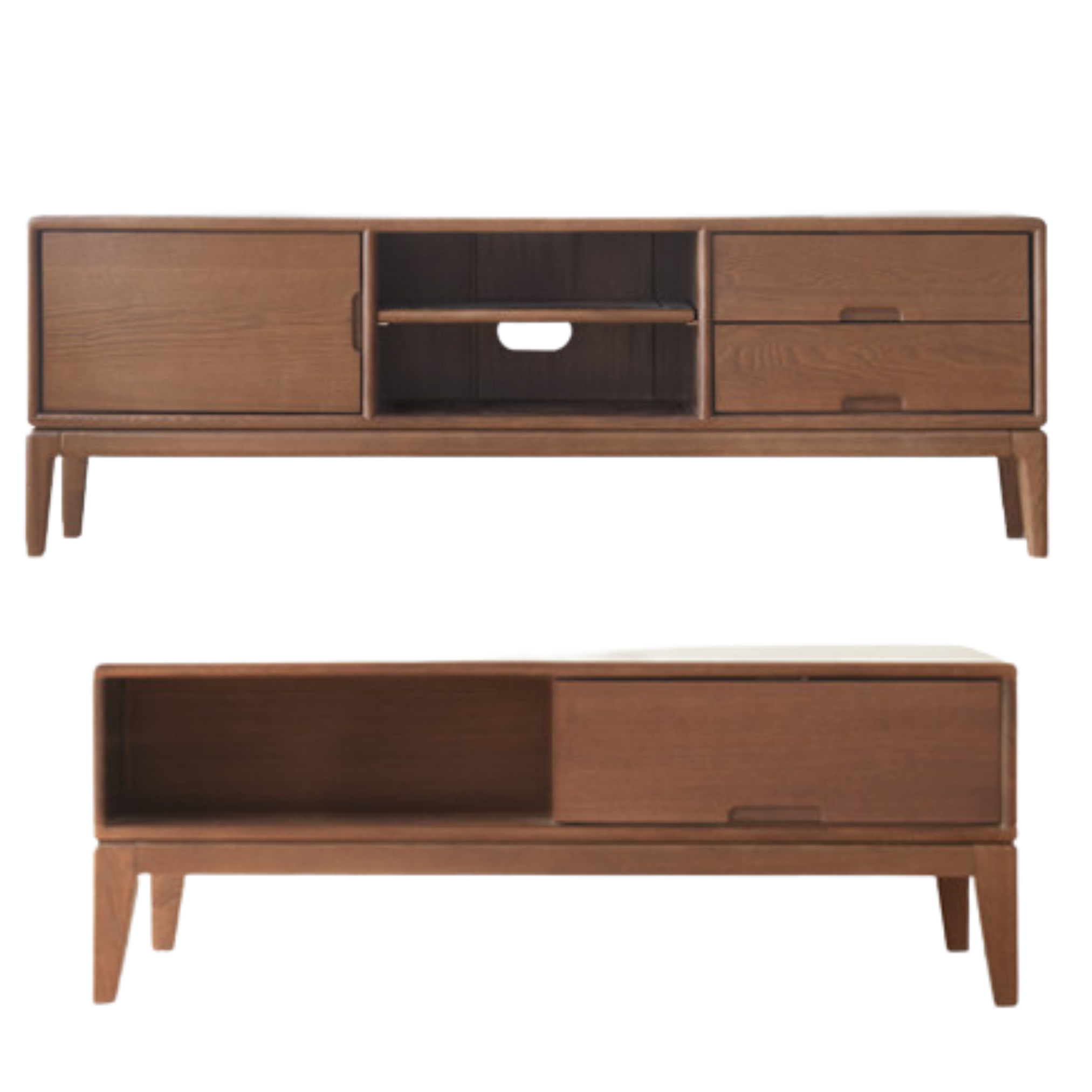 Ash, Black Walnut Solid Wood Modern Simple TV Cabinet