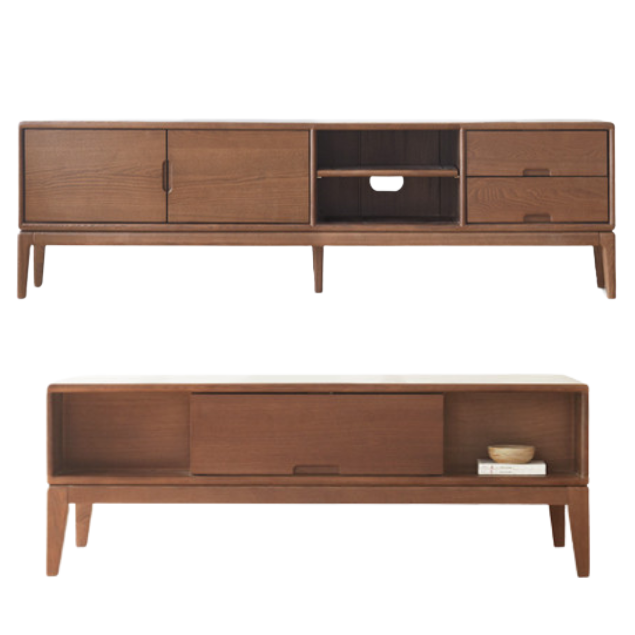 Ash, Black Walnut Solid Wood Modern Simple TV Cabinet