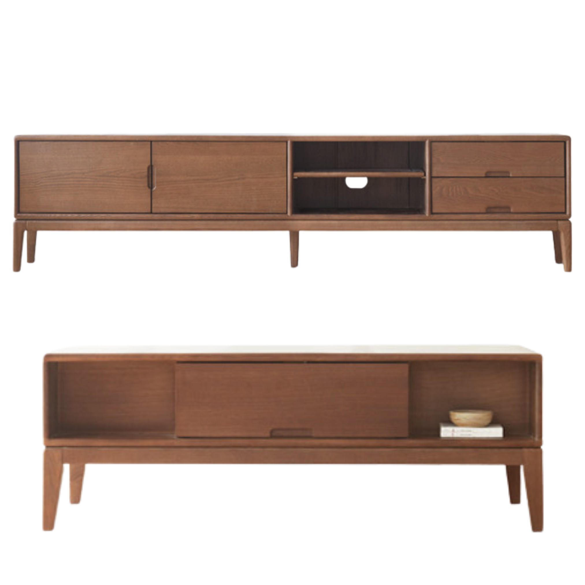 Ash, Black Walnut Solid Wood Modern Simple TV Cabinet