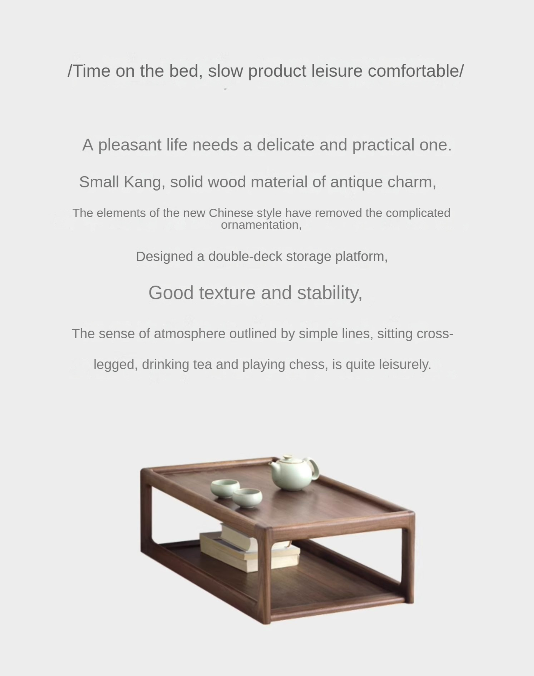 Black walnut, Ash, Oak Solid Wood Japanese Tatami Tea Table