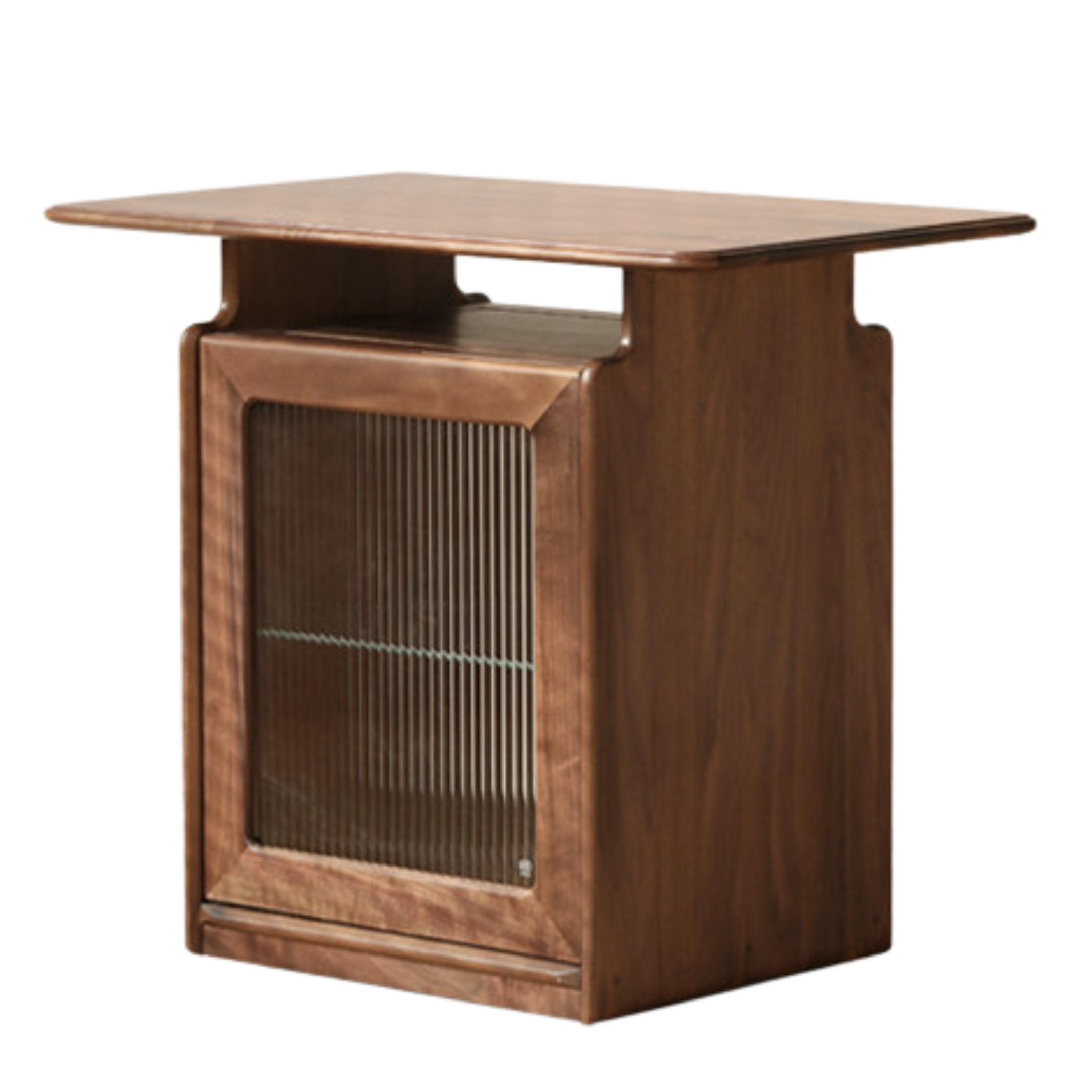 Ash, Black Walnut Solid Wood Mobile Coffee Cabinet