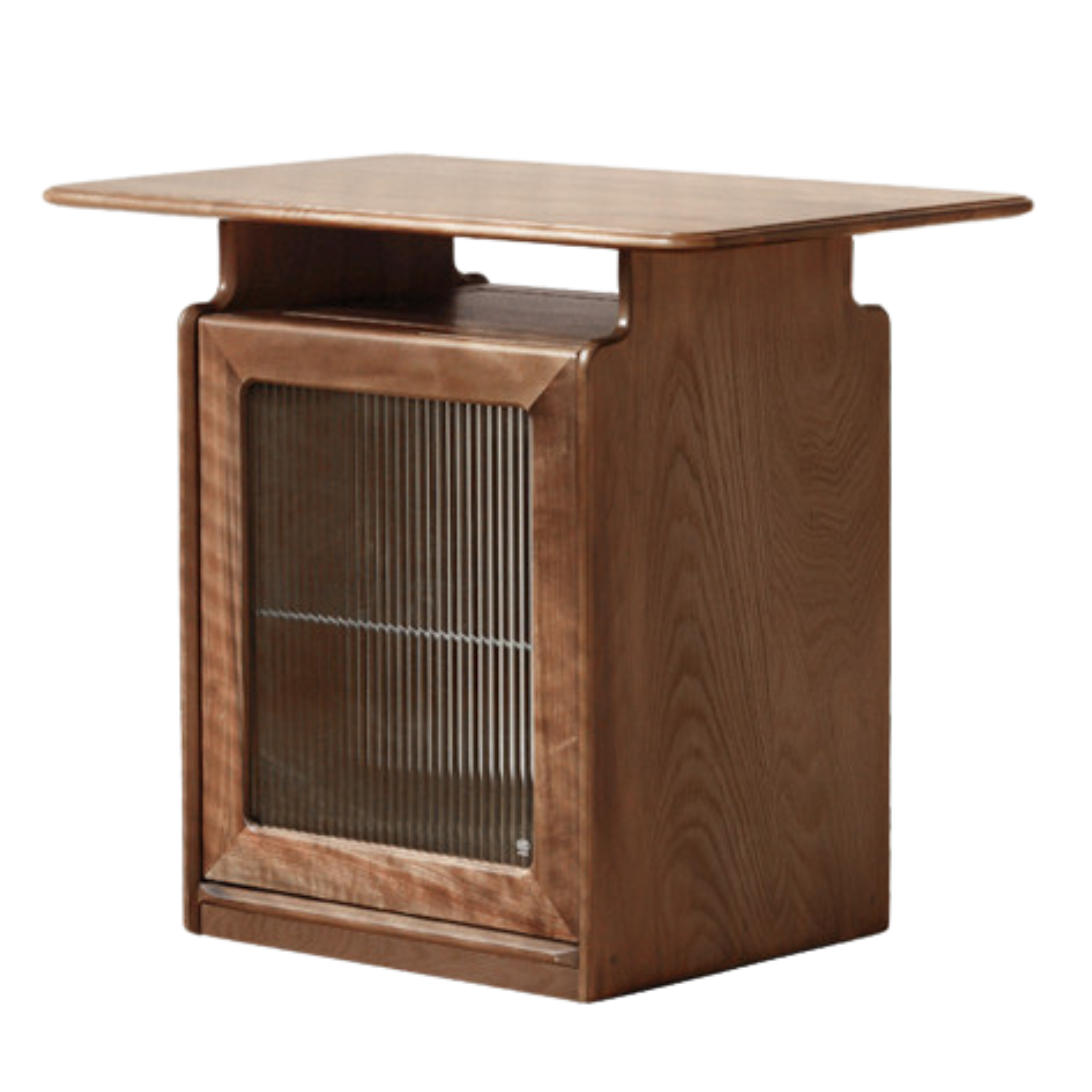 Ash, Black Walnut Solid Wood Mobile Coffee Cabinet