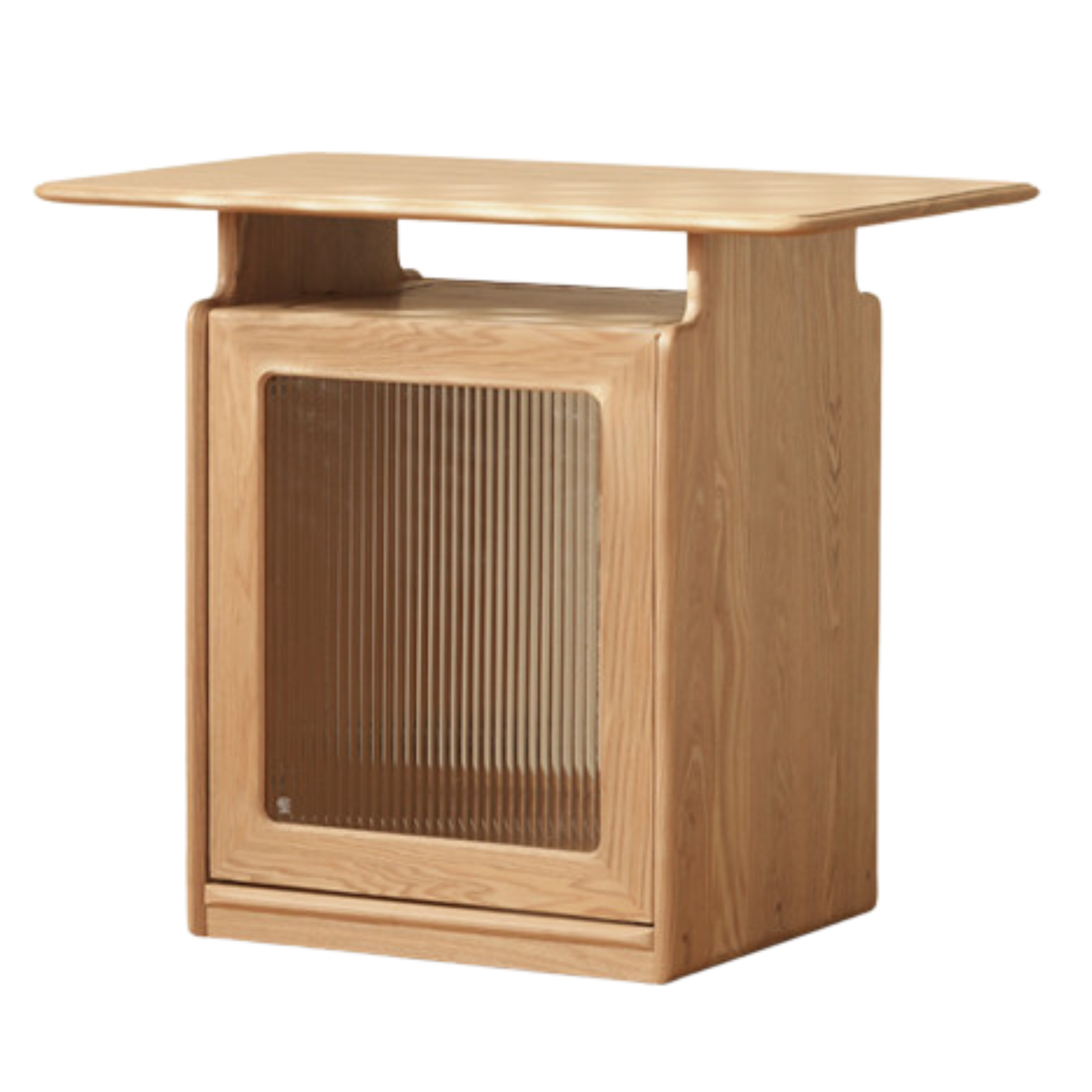 Ash Solid Wood Mobile Coffee Cabinet