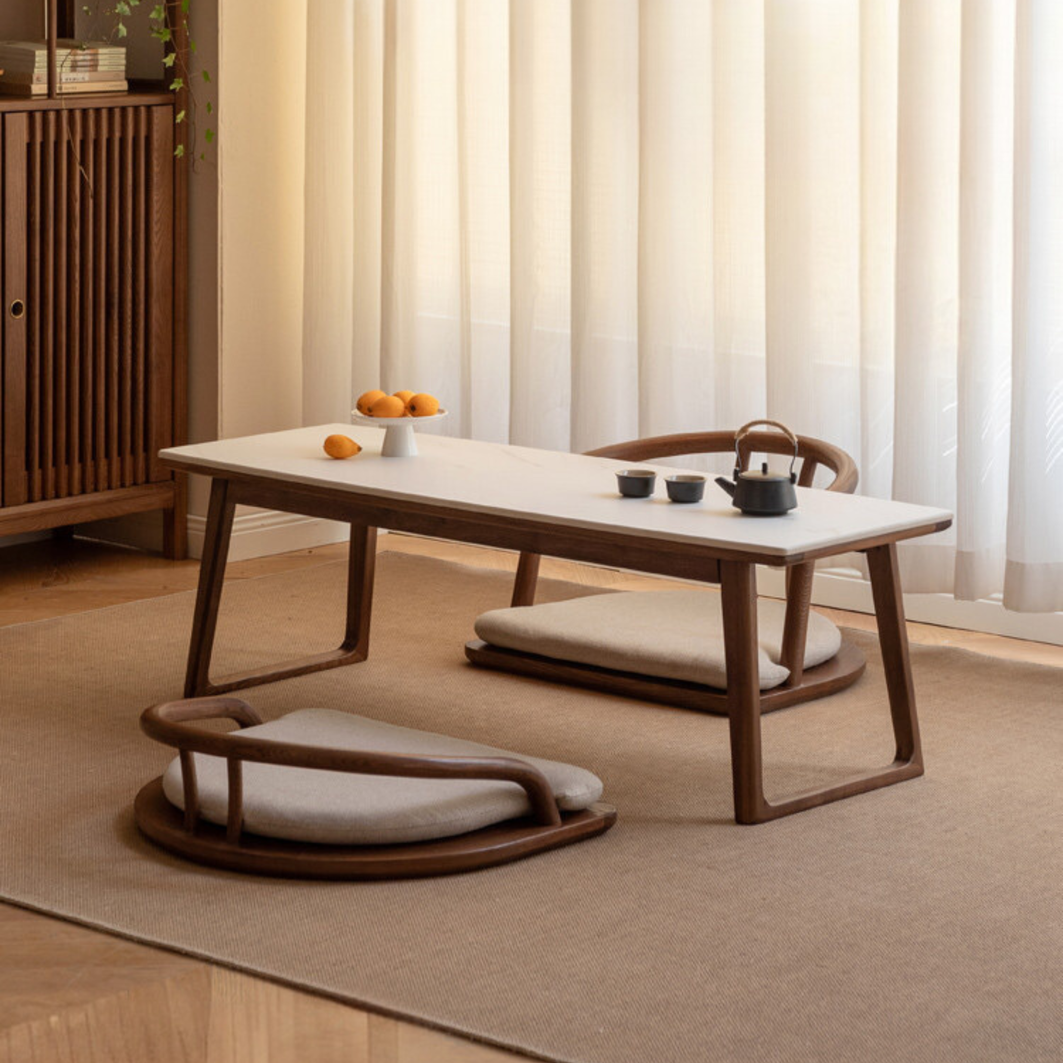 Black Walnut, Ash Solid Wood Rock Plate Modern Tea Table
