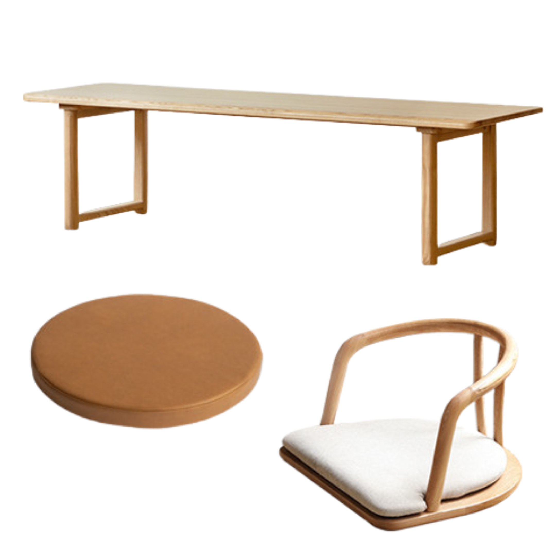 Ash Solid Wood Tatami Short Tea Table.