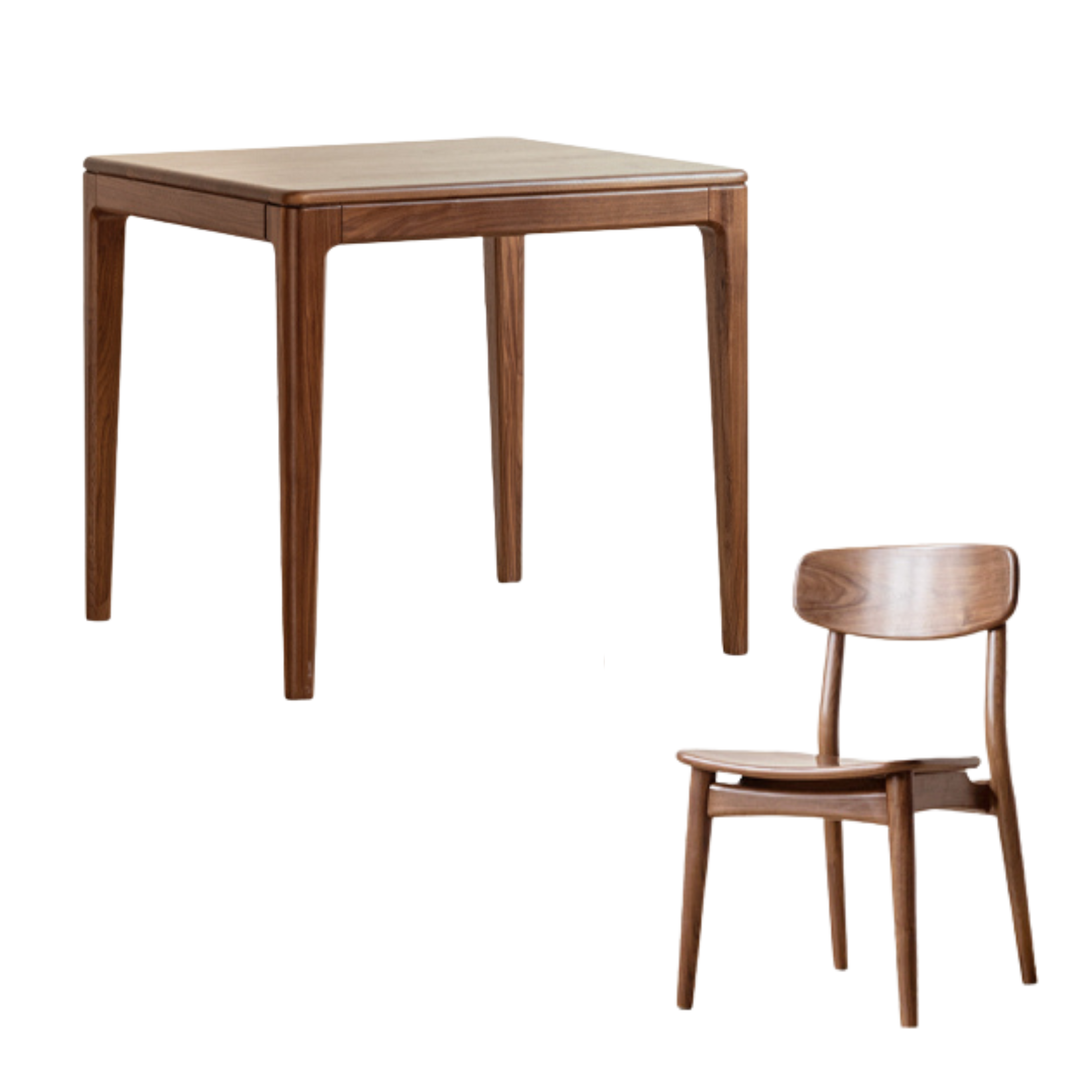 Black Walnut, Oak Solid Wood Square Rock Board Dining Table