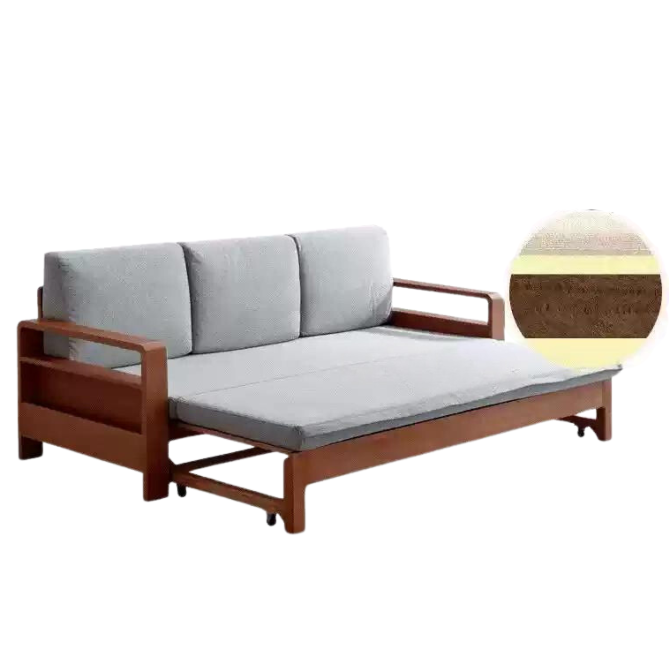 Oak, Beech Folding Multi-functional Storage Sofa Bed