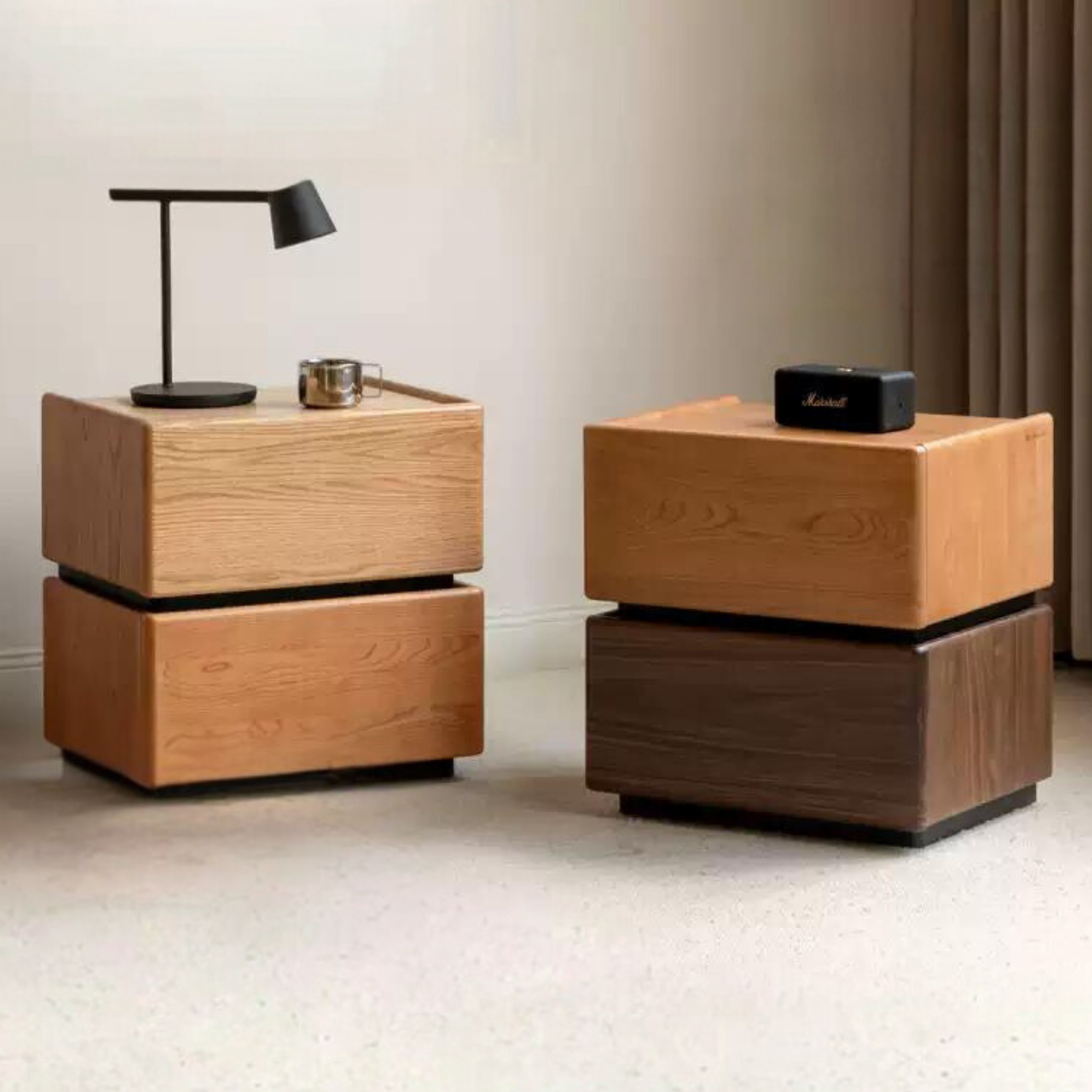 Black Walnut, Oak, Cherry Solid Wood Nightstand