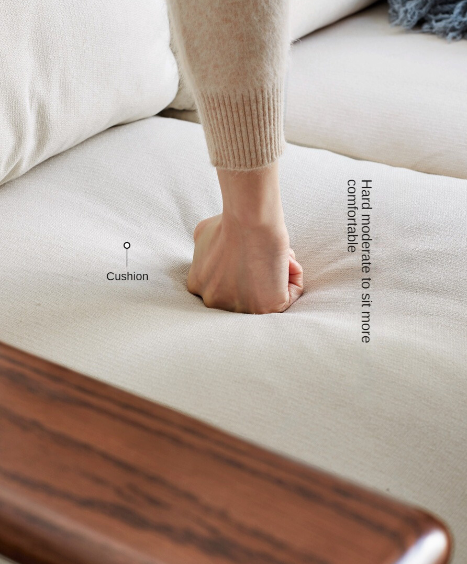 Oak Solid Wood Sofa Fabric Cushion.