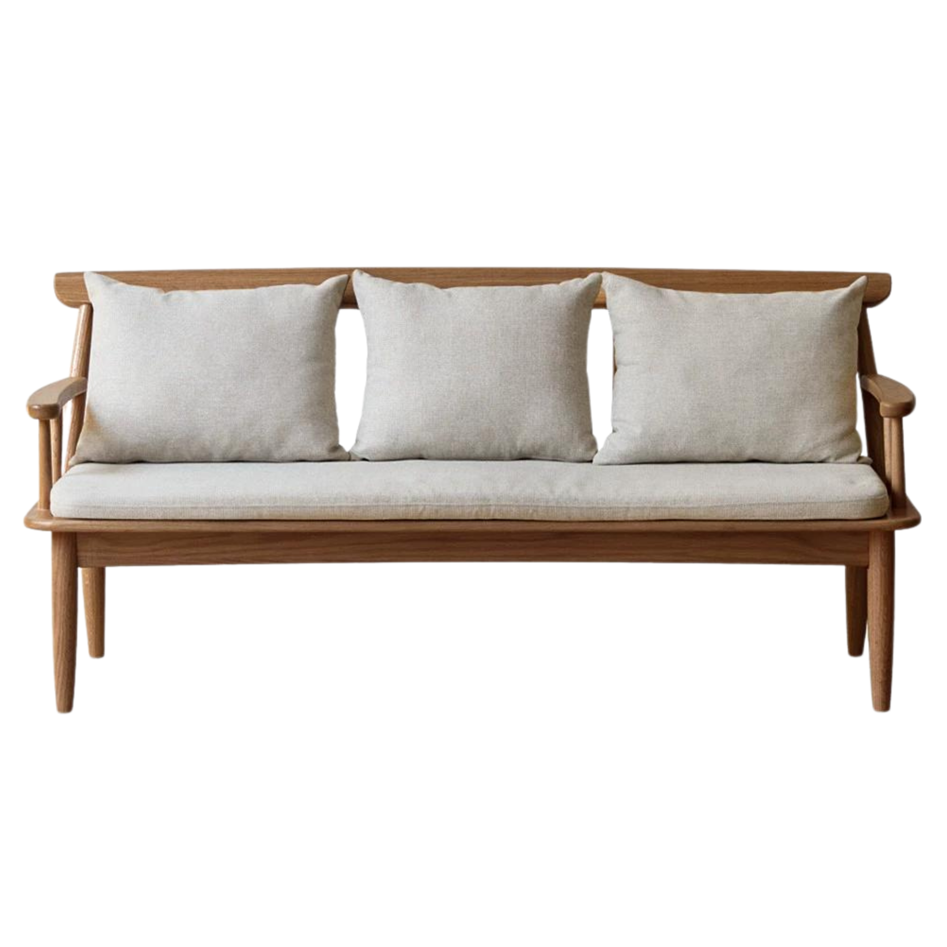 Oak Solid Wood Windsor Sofa Winter/Summer Dual Use.
