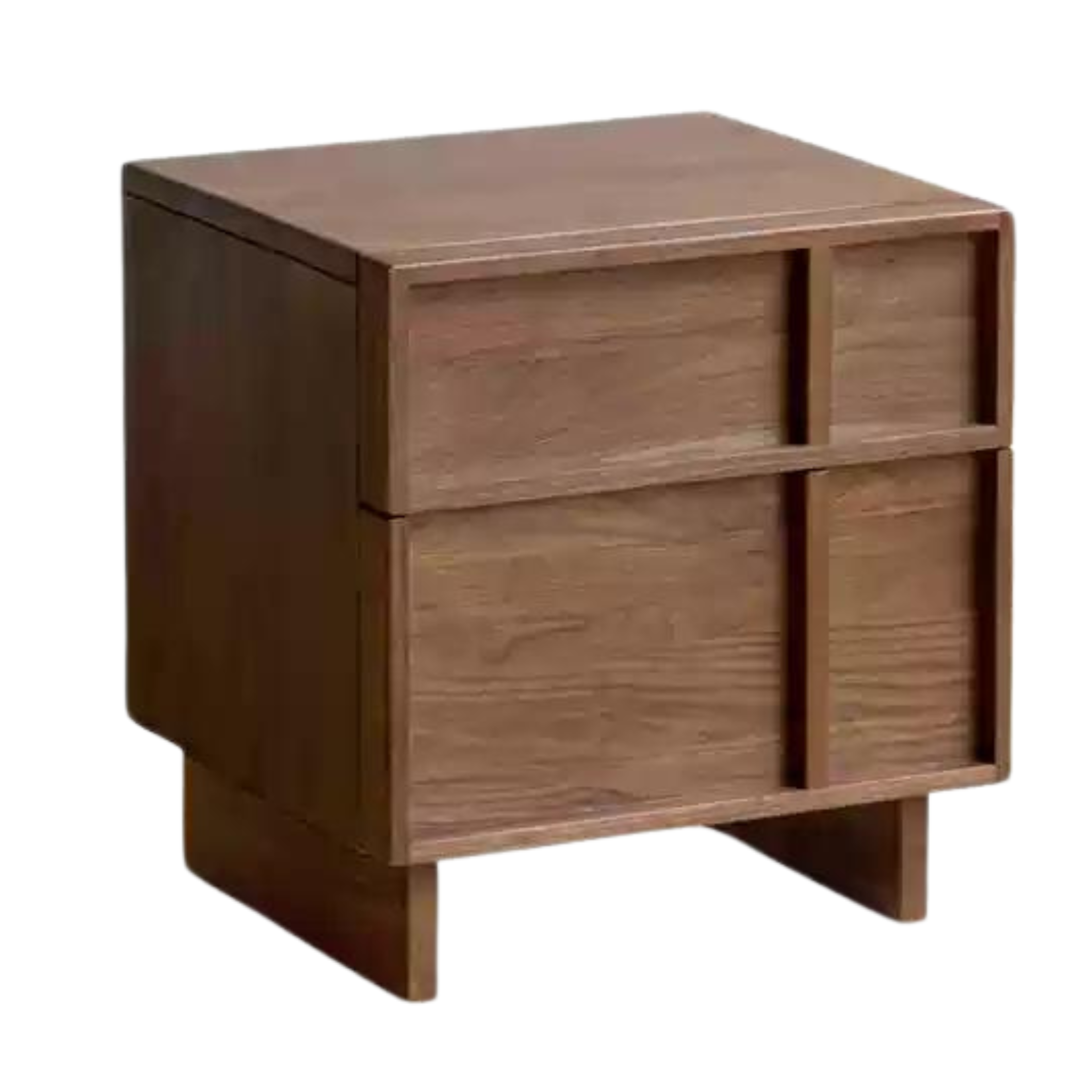 Black Walnut, Ash, Oak Solid Wood Storage Bedside Nightstand ,