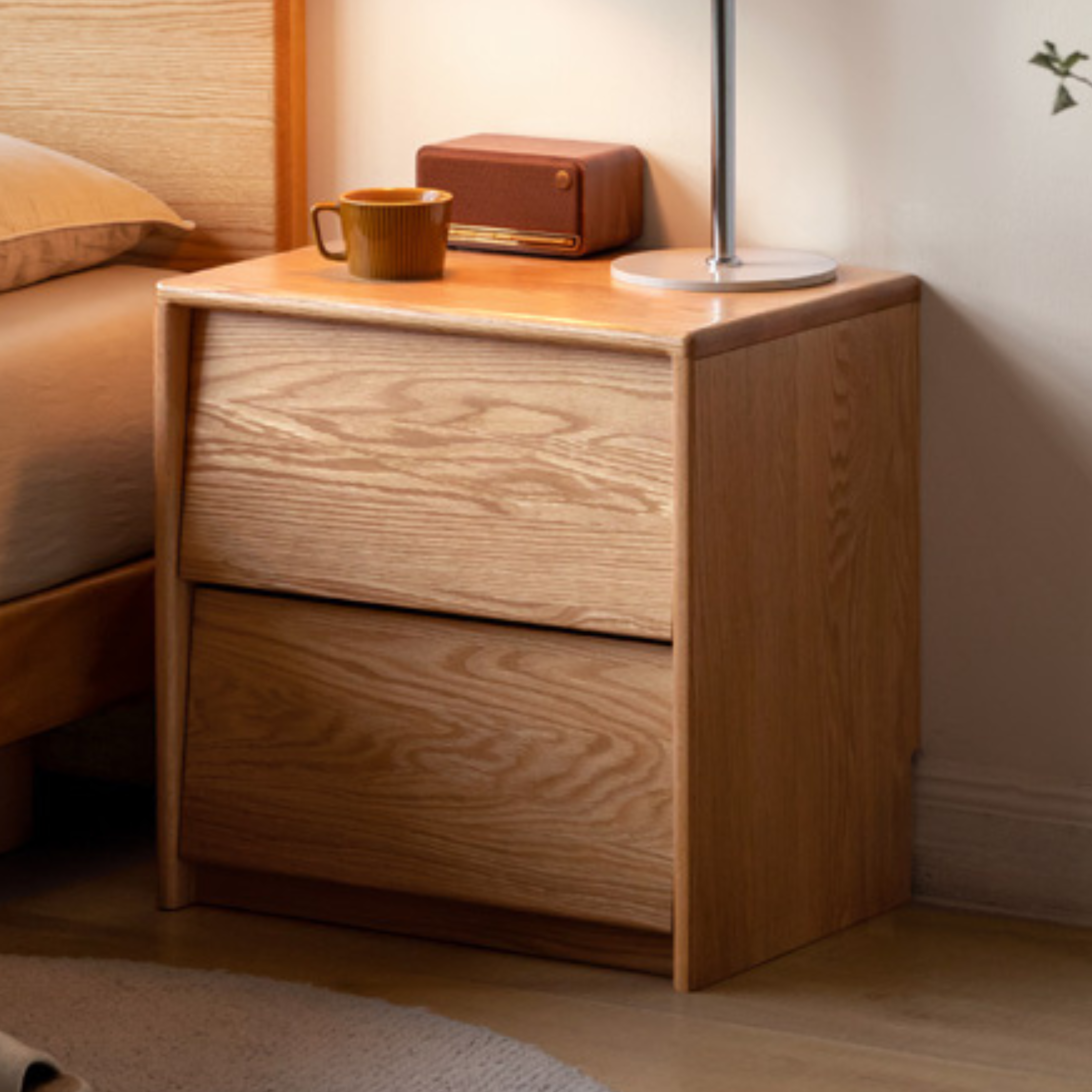 Ash, Oak Solid Wood Nightstand